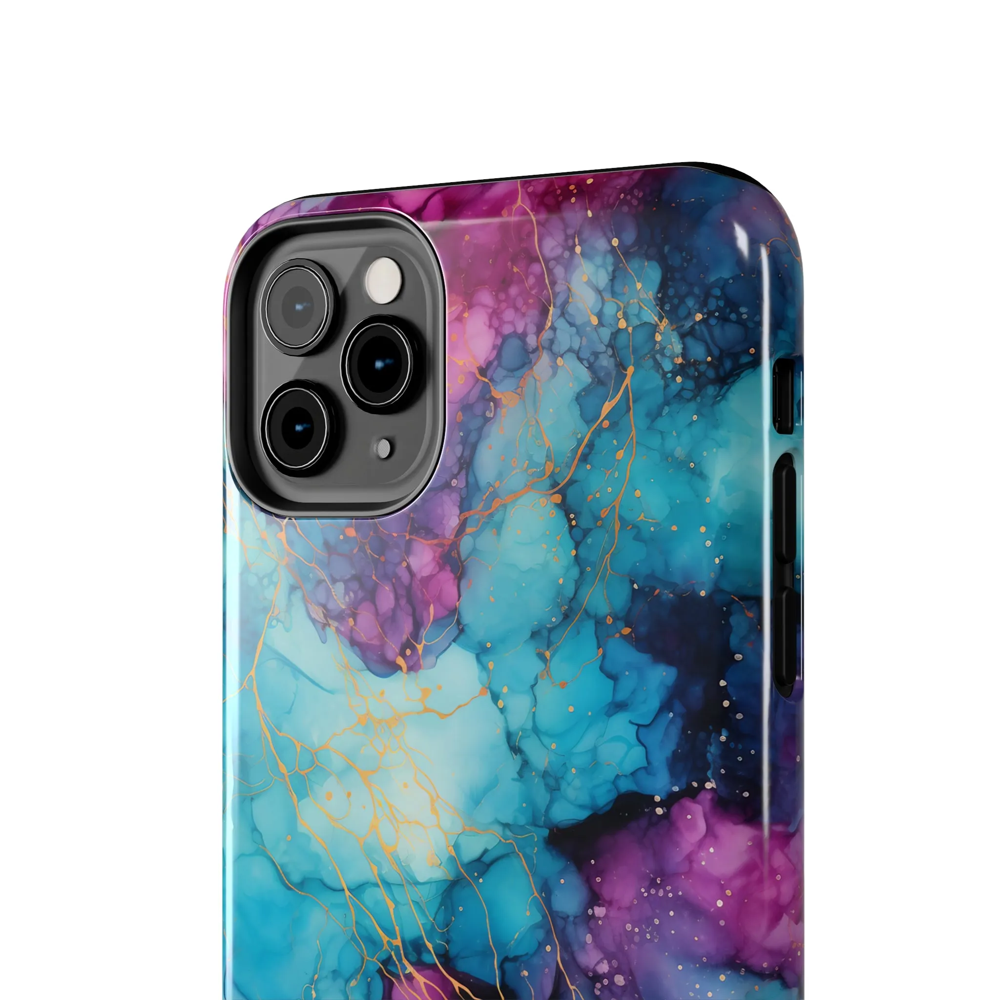 Blue and Purple Alcohol Ink Digital print Design Tough Phone Case compatible with a large variety of iPhone models, Gift, Phone Case