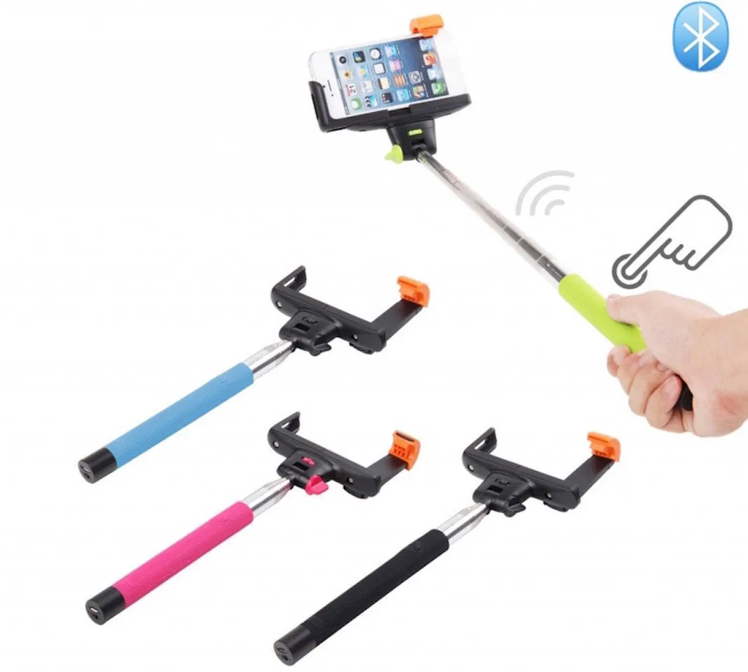 Built in Bluetooth Extendable Selfie Stick Monopod Holder Multi Available - Pink