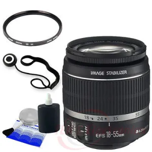 Canon EF-S 18-55mm f/3.5-5.6 IS II SLR Lens   58mm UV Filter, Clean Kit and More