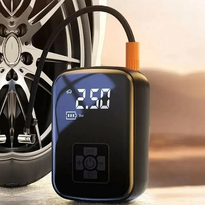 Car Mounted Wireless Mini High-pressure Air Pump with Lcd Display