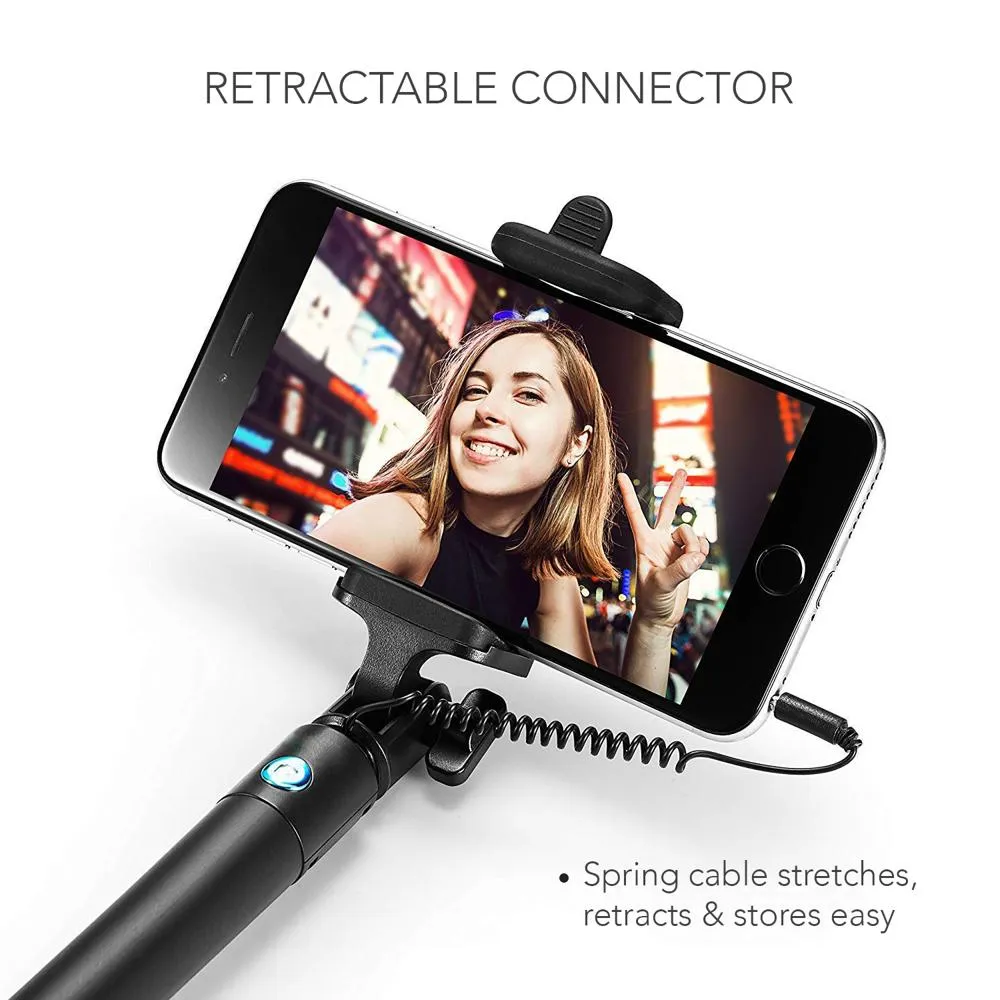 Case U Extendable [Battery Free] Wired Selfie Stick