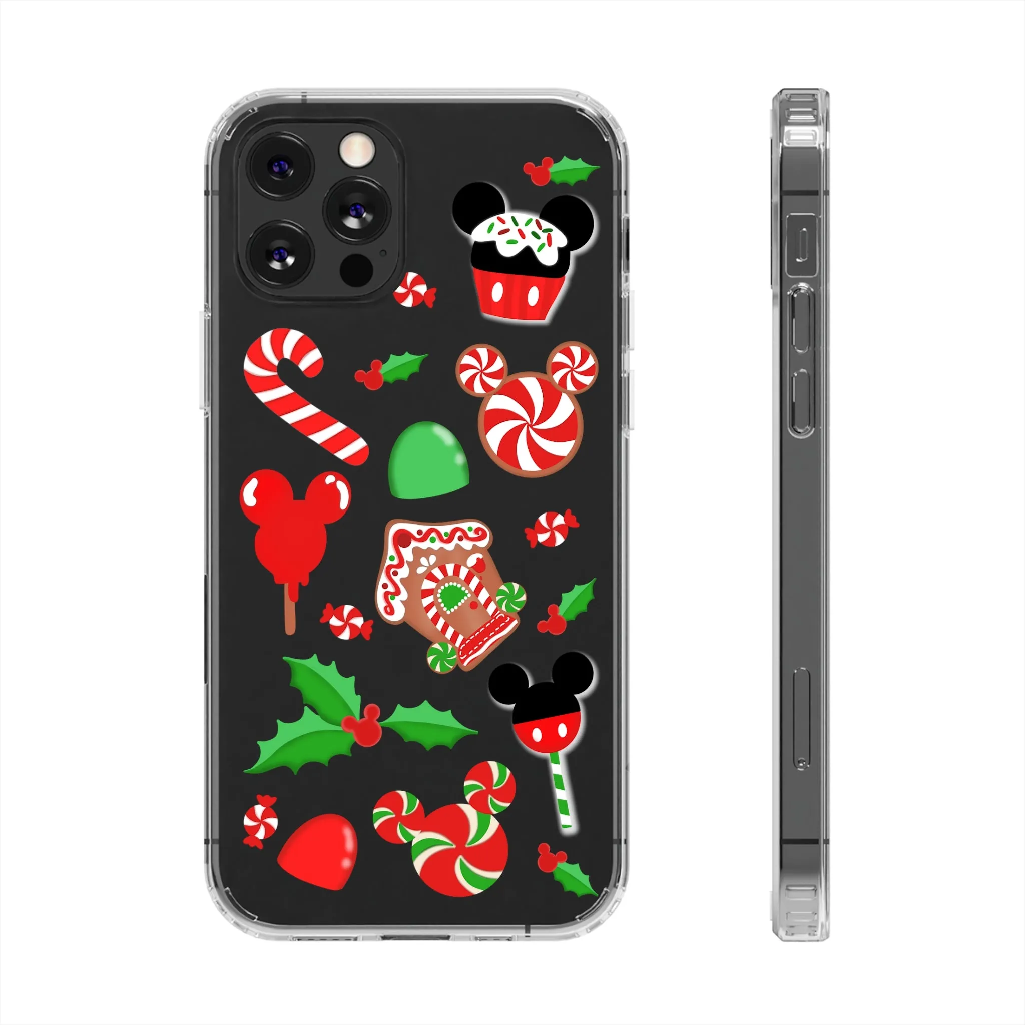 Christmas Peppermint Mouse Gingerbread Disney Clear Phone Case! Inspired Hand drawn Unique Gift Disneyland Kingdom World