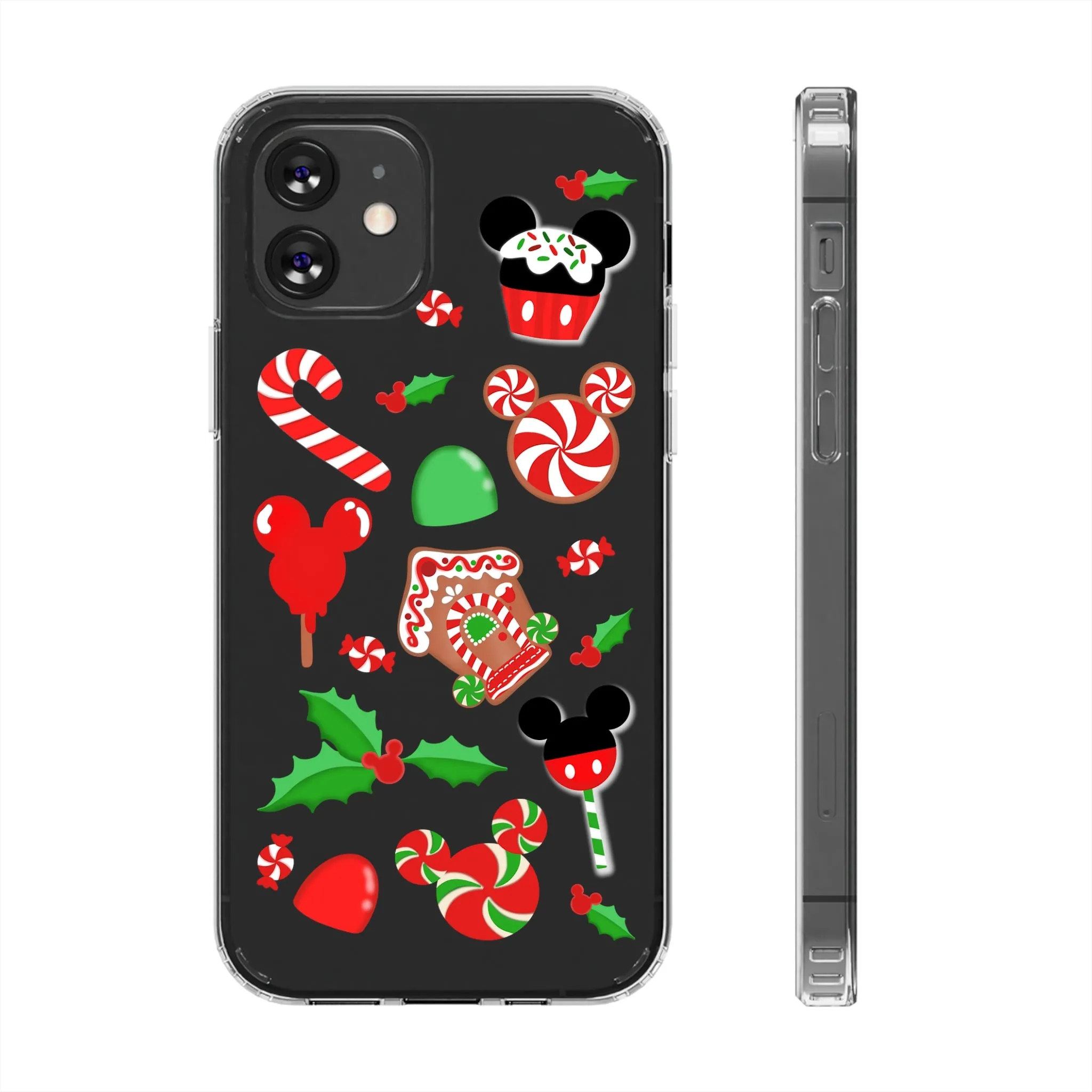 Christmas Peppermint Mouse Gingerbread Disney Clear Phone Case! Inspired Hand drawn Unique Gift Disneyland Kingdom World