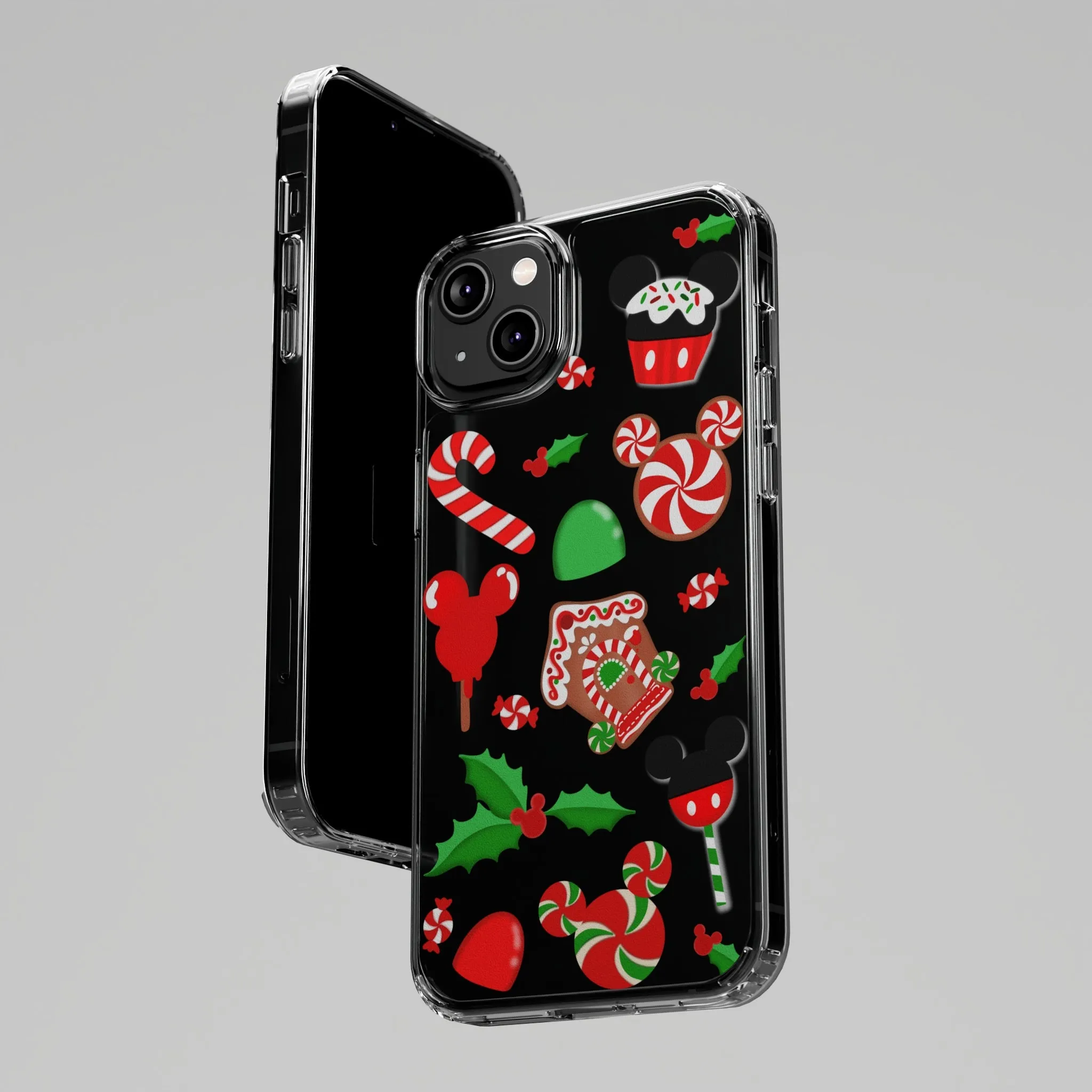 Christmas Peppermint Mouse Gingerbread Disney Clear Phone Case! Inspired Hand drawn Unique Gift Disneyland Kingdom World