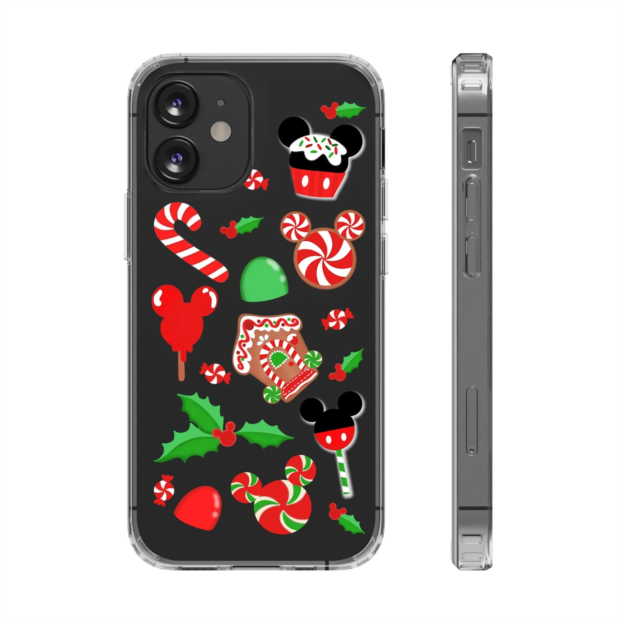 Christmas Peppermint Mouse Gingerbread Disney Clear Phone Case! Inspired Hand drawn Unique Gift Disneyland Kingdom World