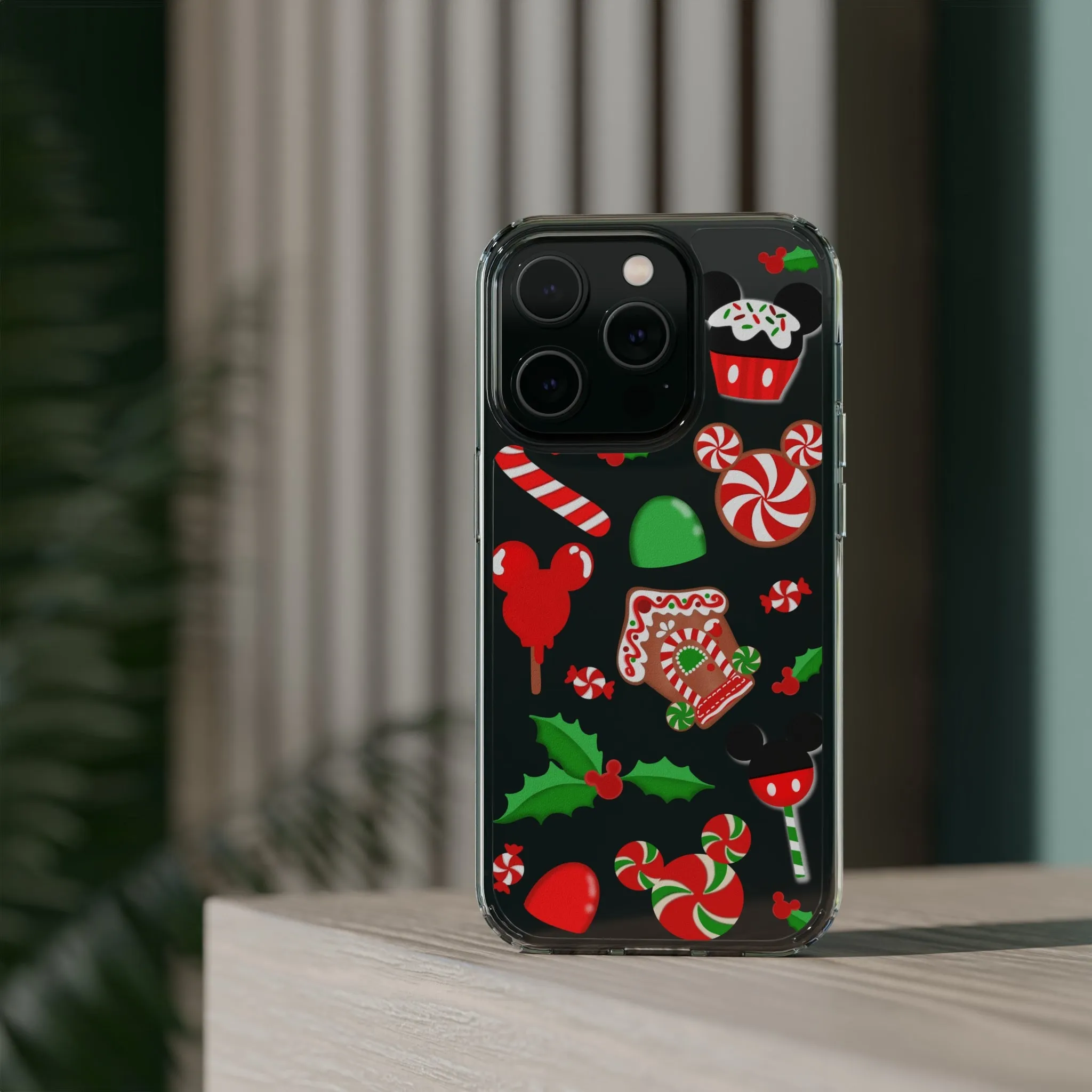 Christmas Peppermint Mouse Gingerbread Disney Clear Phone Case! Inspired Hand drawn Unique Gift Disneyland Kingdom World