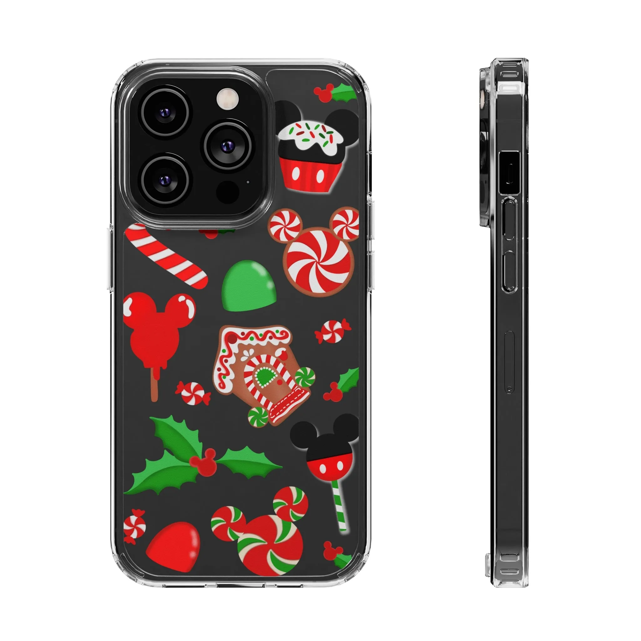 Christmas Peppermint Mouse Gingerbread Disney Clear Phone Case! Inspired Hand drawn Unique Gift Disneyland Kingdom World