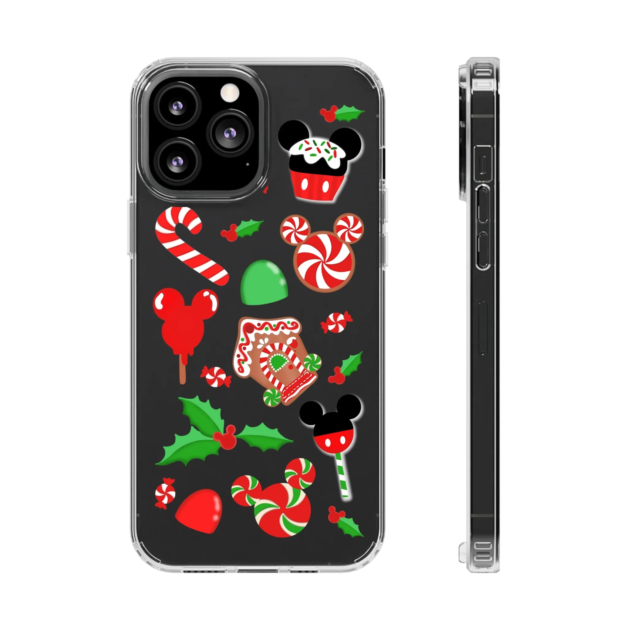 Christmas Peppermint Mouse Gingerbread Disney Clear Phone Case! Inspired Hand drawn Unique Gift Disneyland Kingdom World