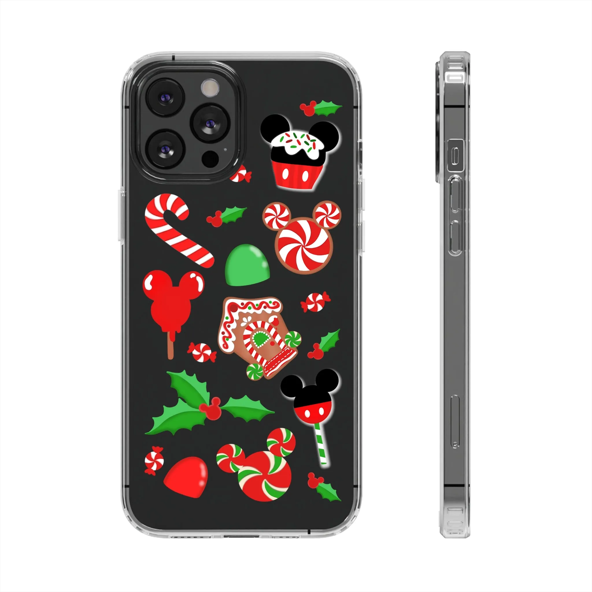 Christmas Peppermint Mouse Gingerbread Disney Clear Phone Case! Inspired Hand drawn Unique Gift Disneyland Kingdom World