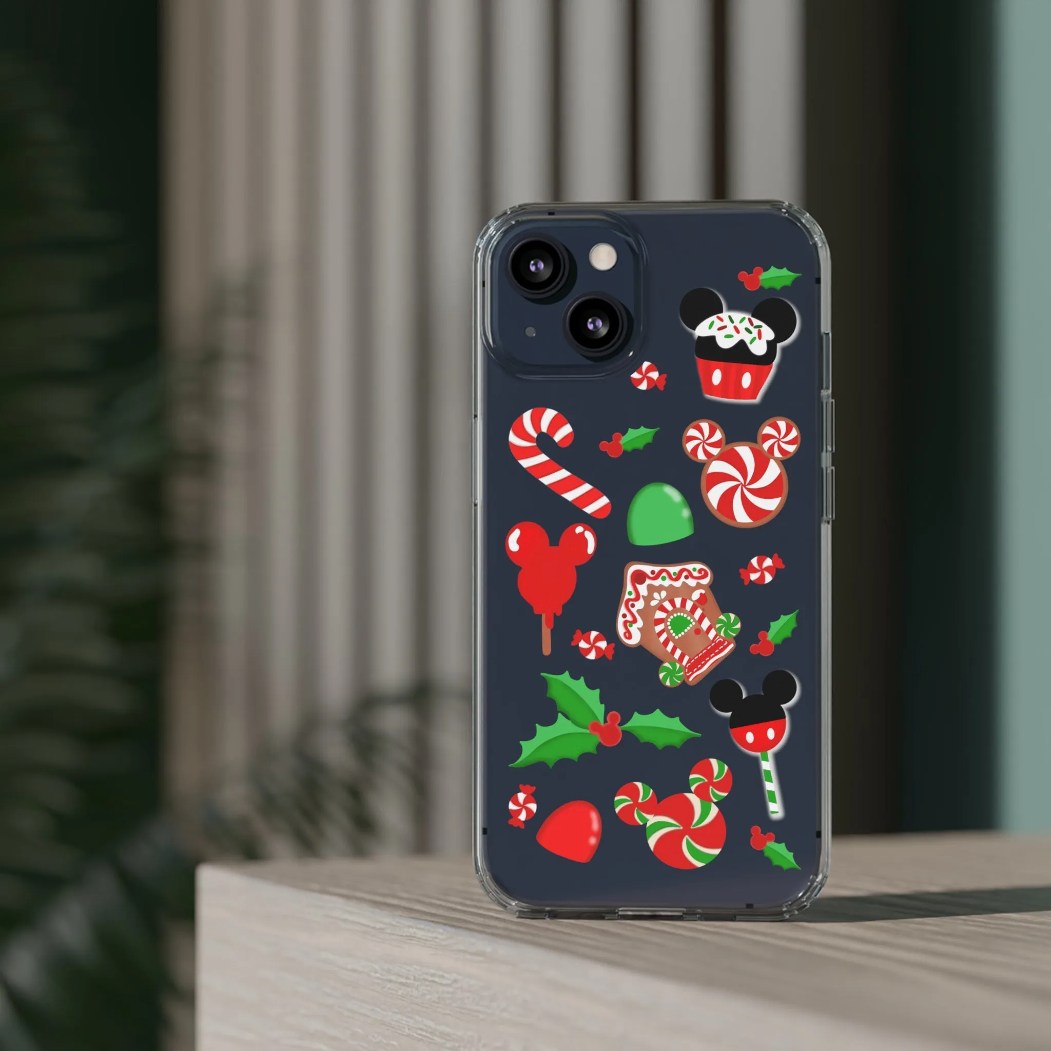 Christmas Peppermint Mouse Gingerbread Disney Clear Phone Case! Inspired Hand drawn Unique Gift Disneyland Kingdom World