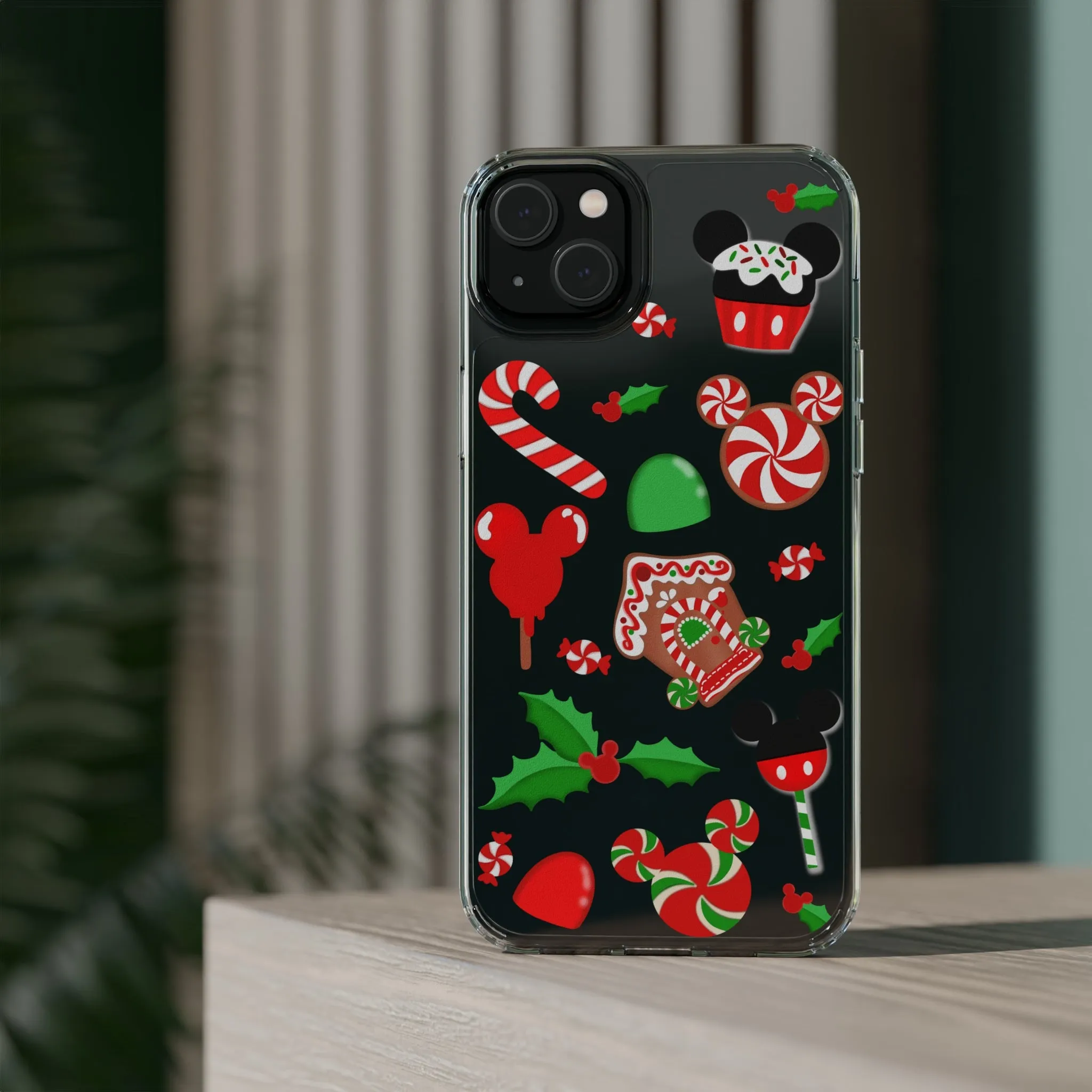 Christmas Peppermint Mouse Gingerbread Disney Clear Phone Case! Inspired Hand drawn Unique Gift Disneyland Kingdom World