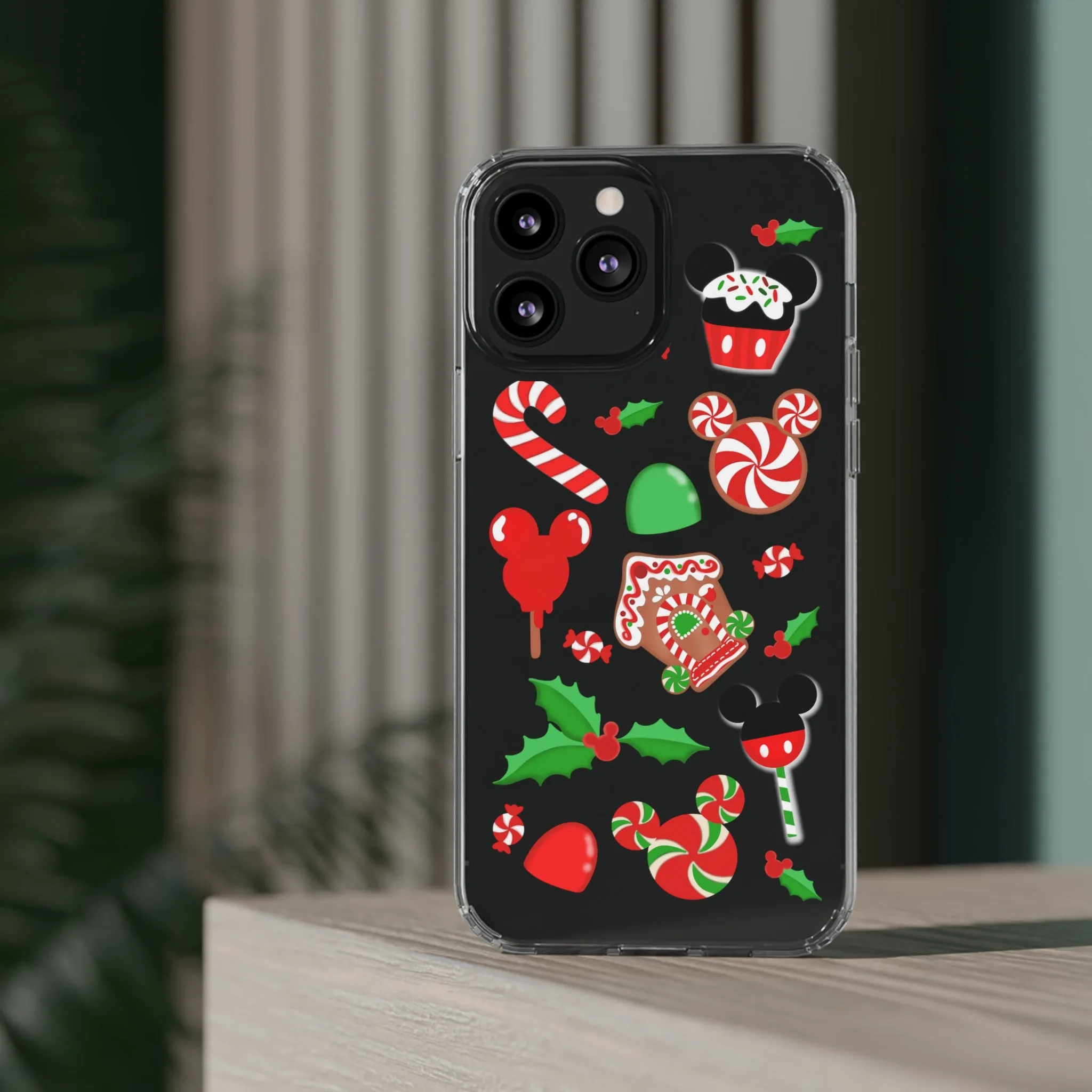 Christmas Peppermint Mouse Gingerbread Disney Clear Phone Case! Inspired Hand drawn Unique Gift Disneyland Kingdom World