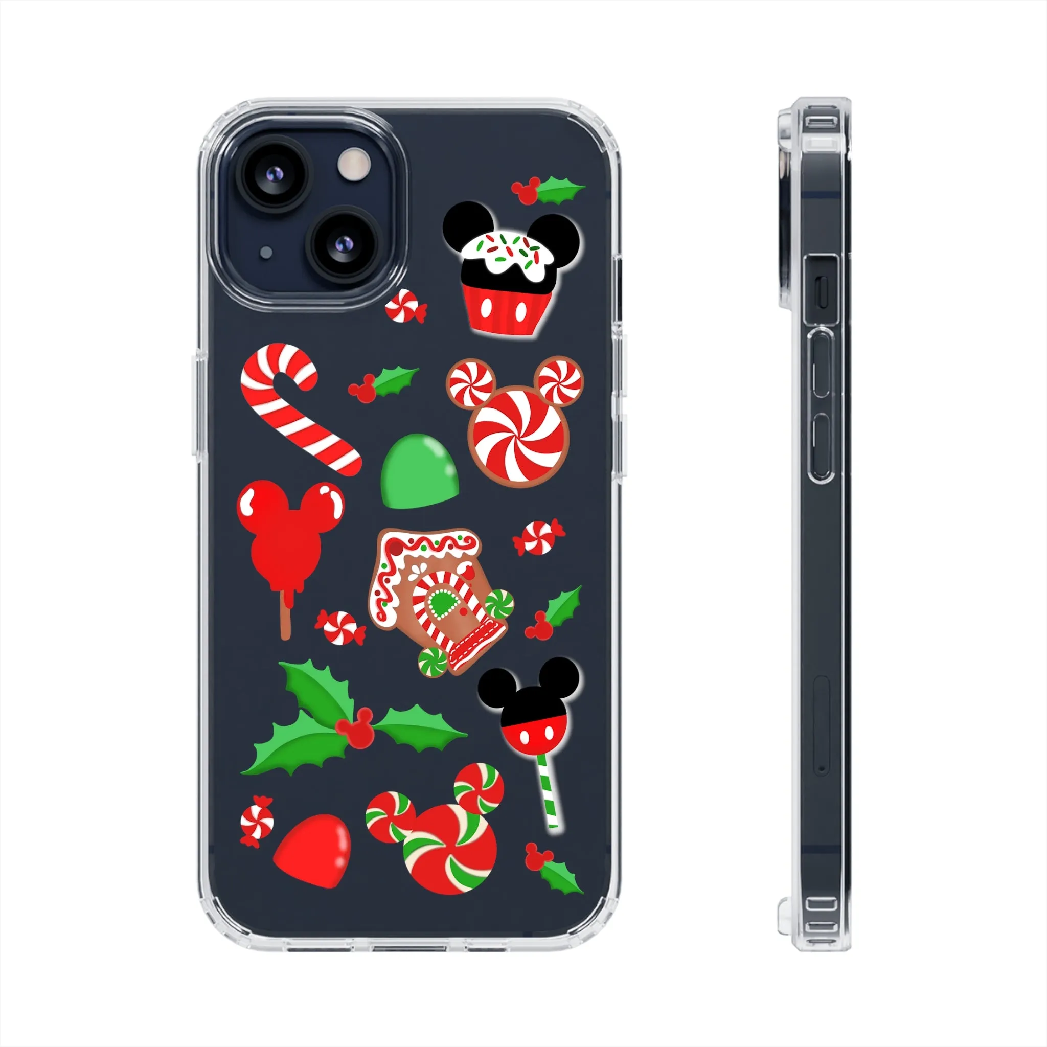 Christmas Peppermint Mouse Gingerbread Disney Clear Phone Case! Inspired Hand drawn Unique Gift Disneyland Kingdom World