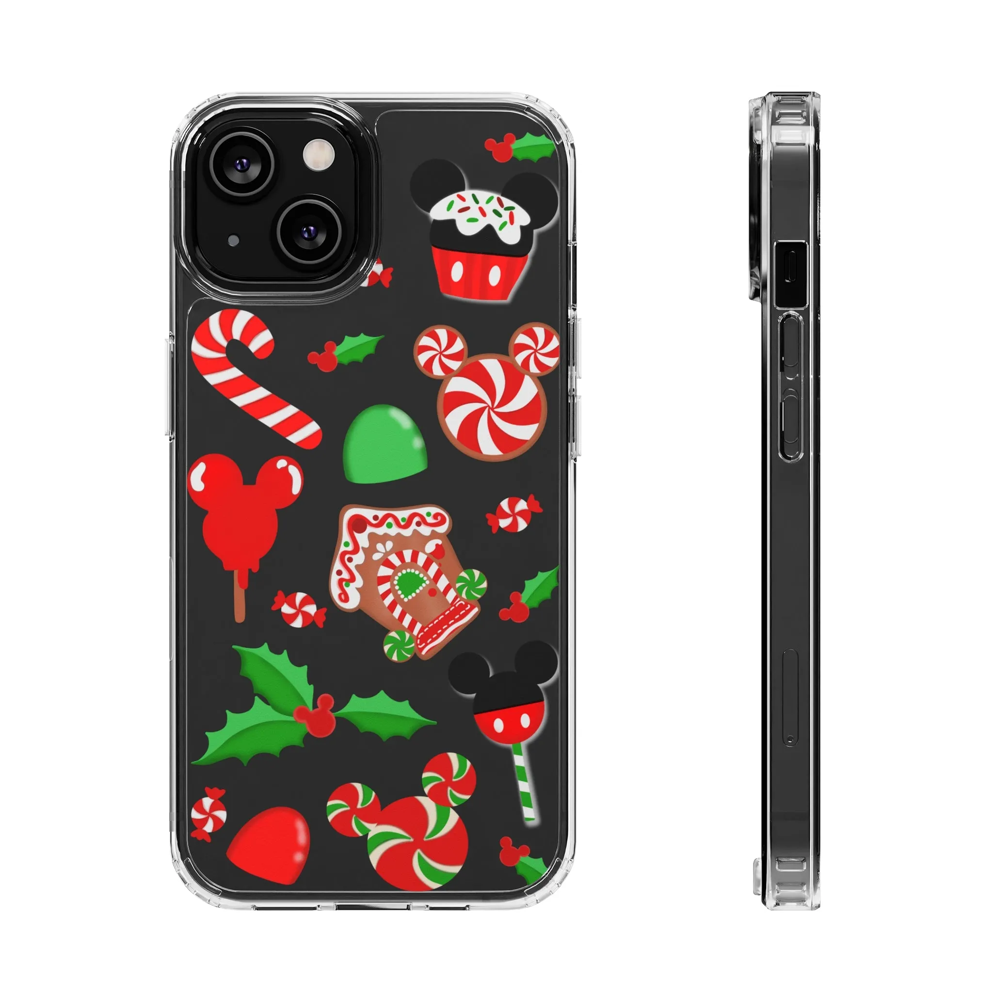 Christmas Peppermint Mouse Gingerbread Disney Clear Phone Case! Inspired Hand drawn Unique Gift Disneyland Kingdom World