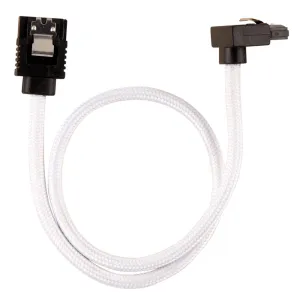 Corsair Premium Sleeved Sata Cable With 90° Connector 2-Pack - White