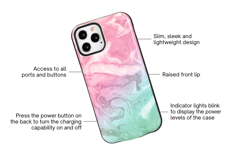 Cotton Candy Marble Battery Case