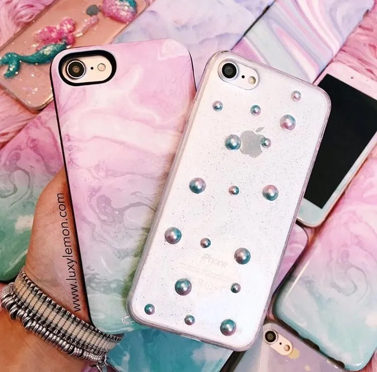 Cotton Candy Marble Battery Case