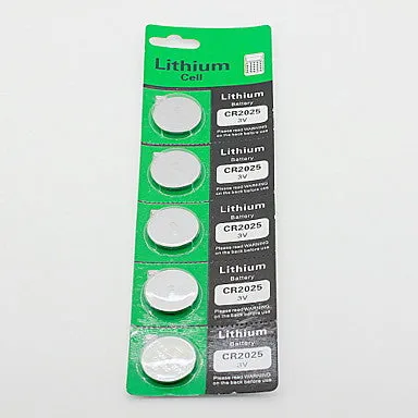 CR2025 3V High Capacity Lithium Button Cell Batteries (5-pack)