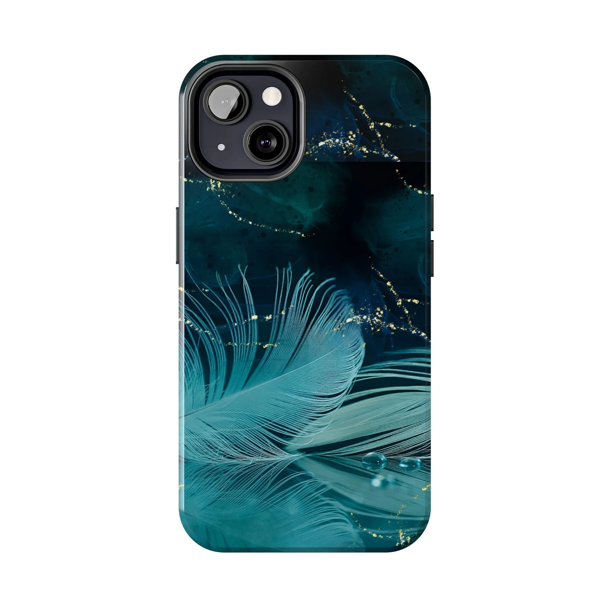 Dreamy Blue Feather design Tough Phone Case compatible with a large variety of iPhone models, Gift, Phone