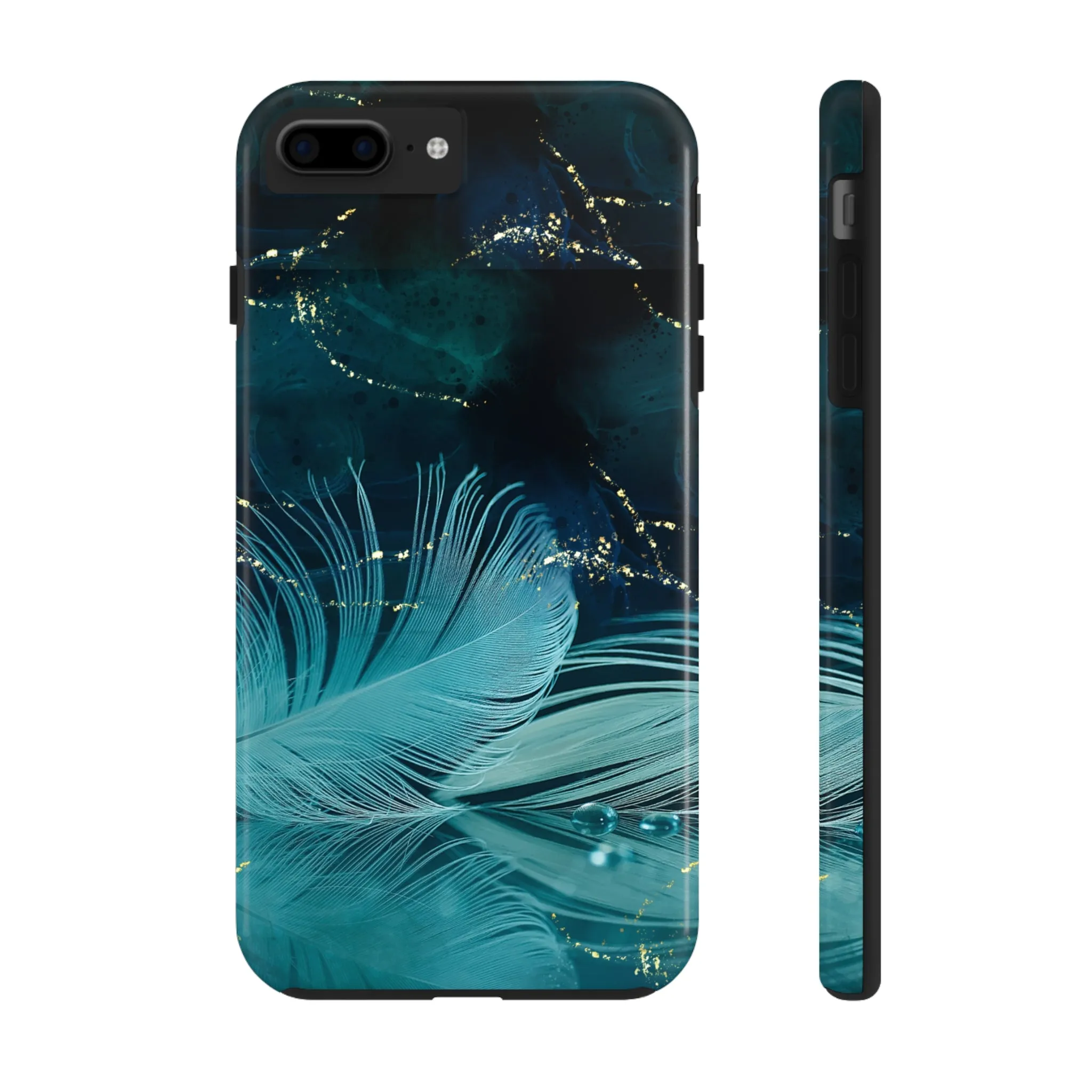 Dreamy Blue Feather design Tough Phone Case compatible with a large variety of iPhone models, Gift, Phone