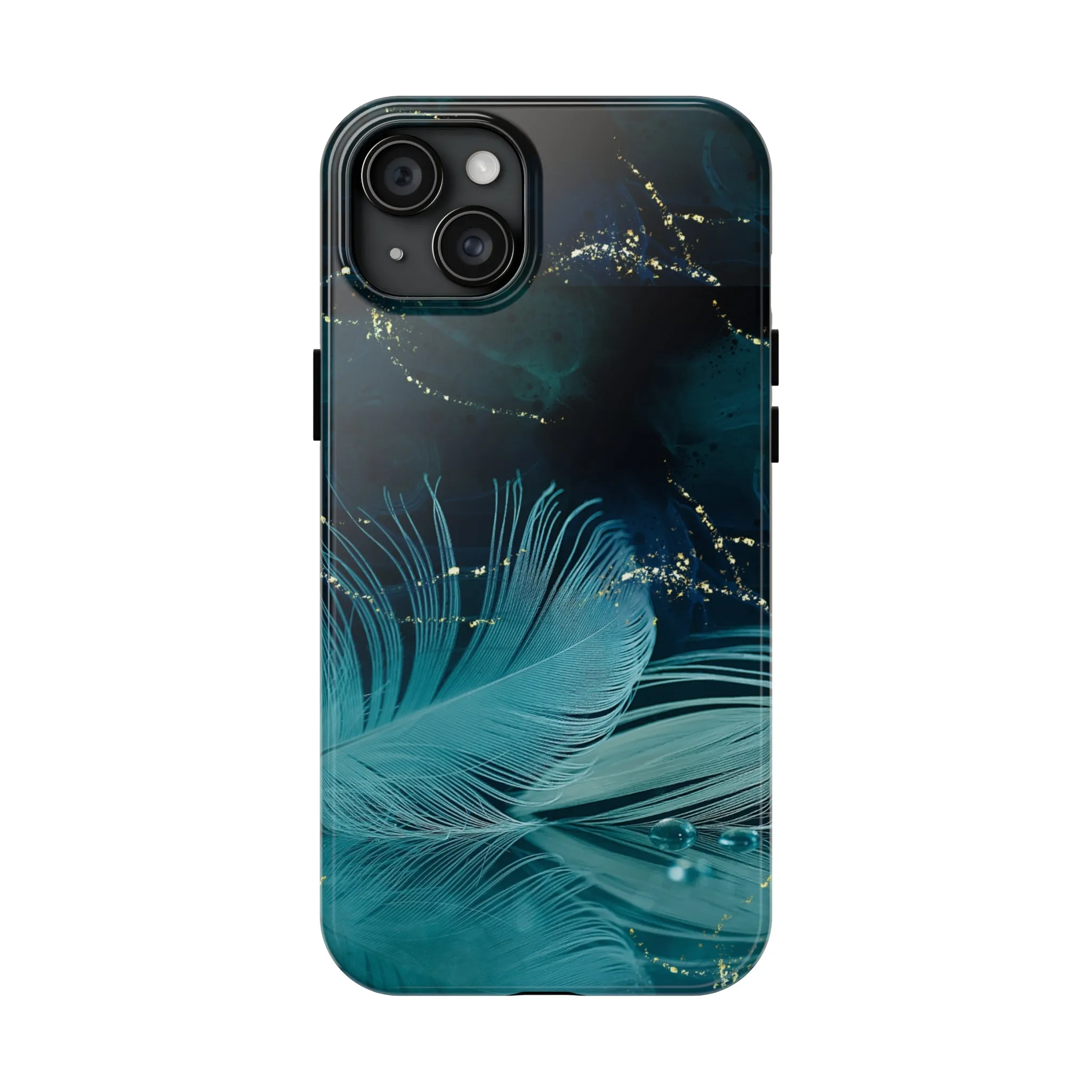 Dreamy Blue Feather design Tough Phone Case compatible with a large variety of iPhone models, Gift, Phone