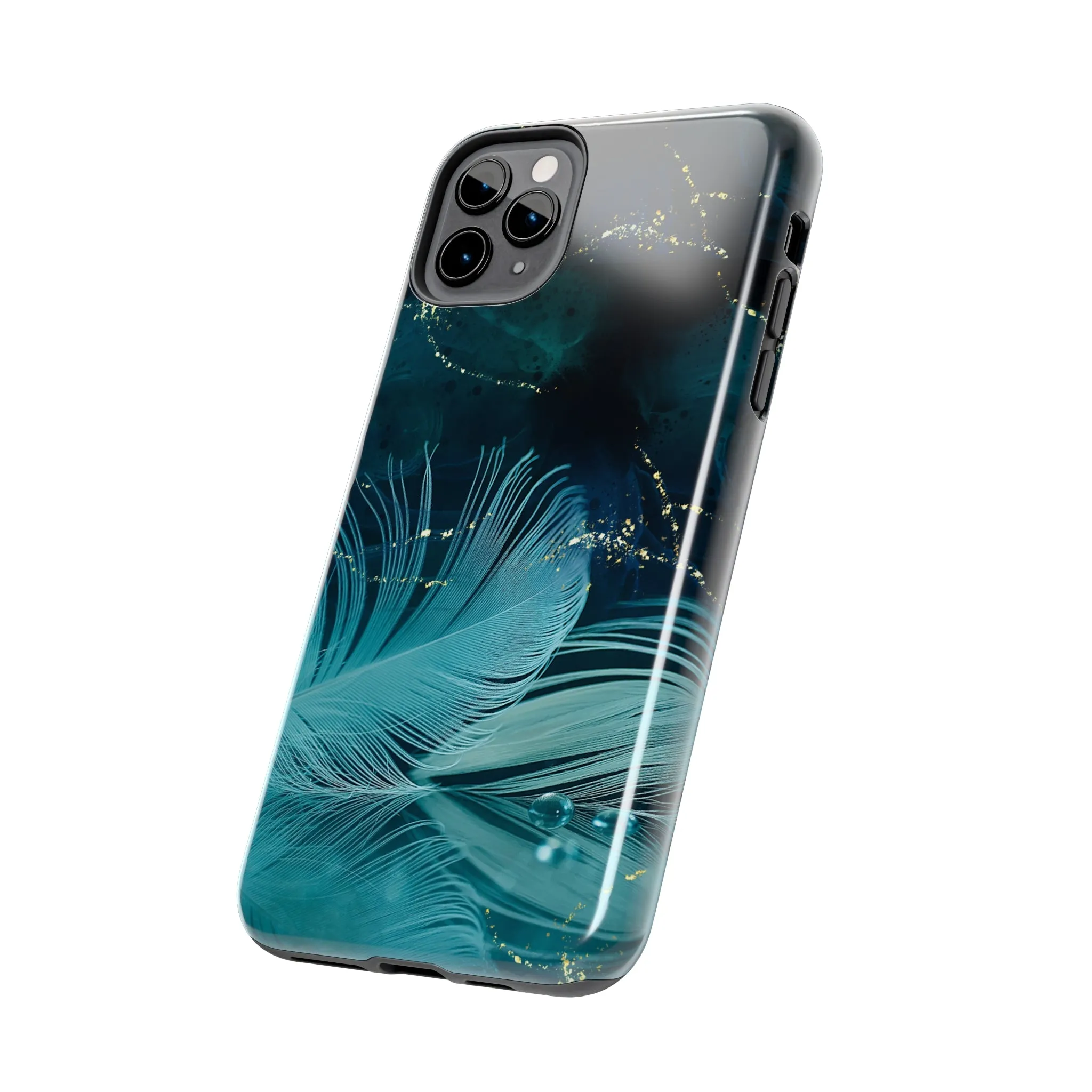 Dreamy Blue Feather design Tough Phone Case compatible with a large variety of iPhone models, Gift, Phone