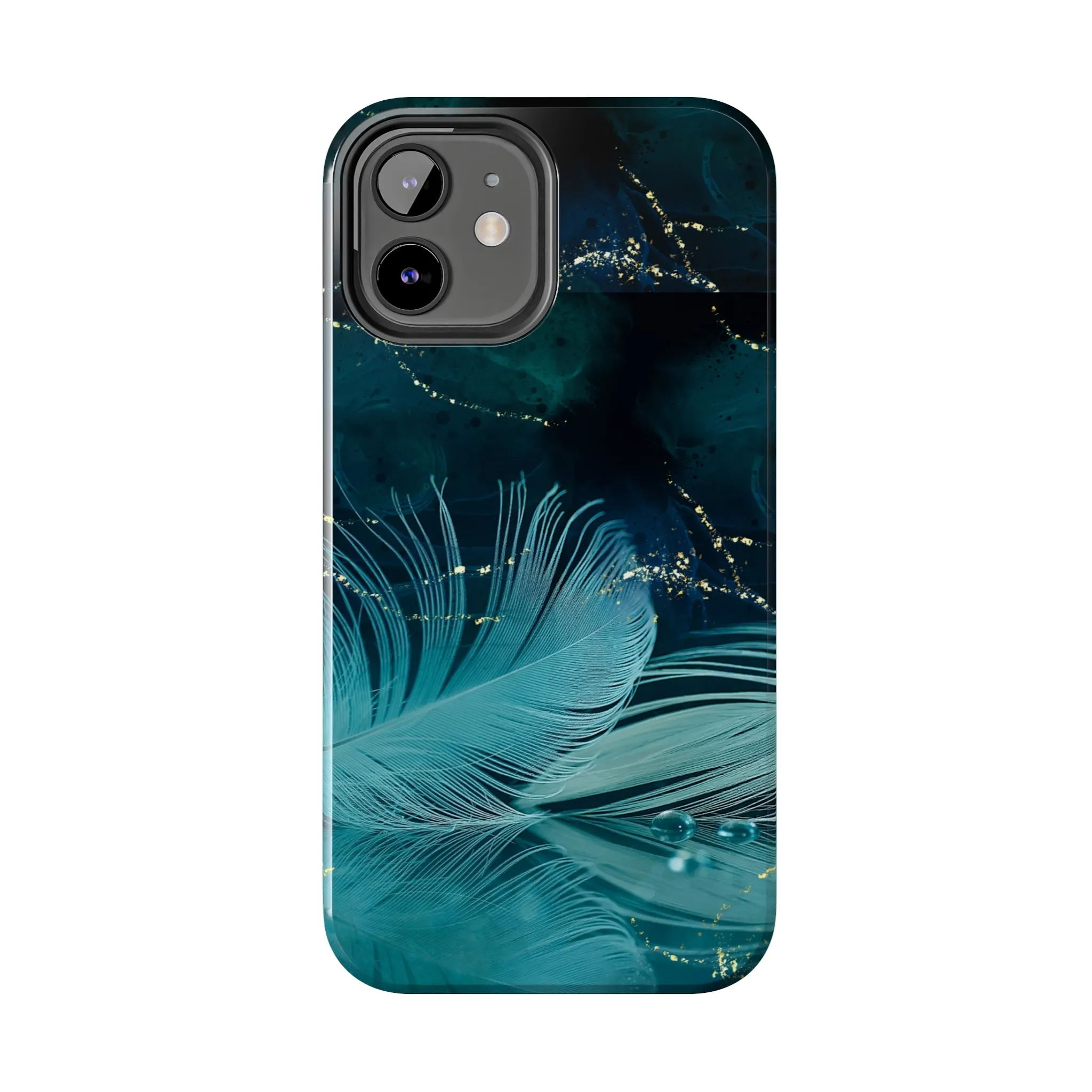 Dreamy Blue Feather design Tough Phone Case compatible with a large variety of iPhone models, Gift, Phone