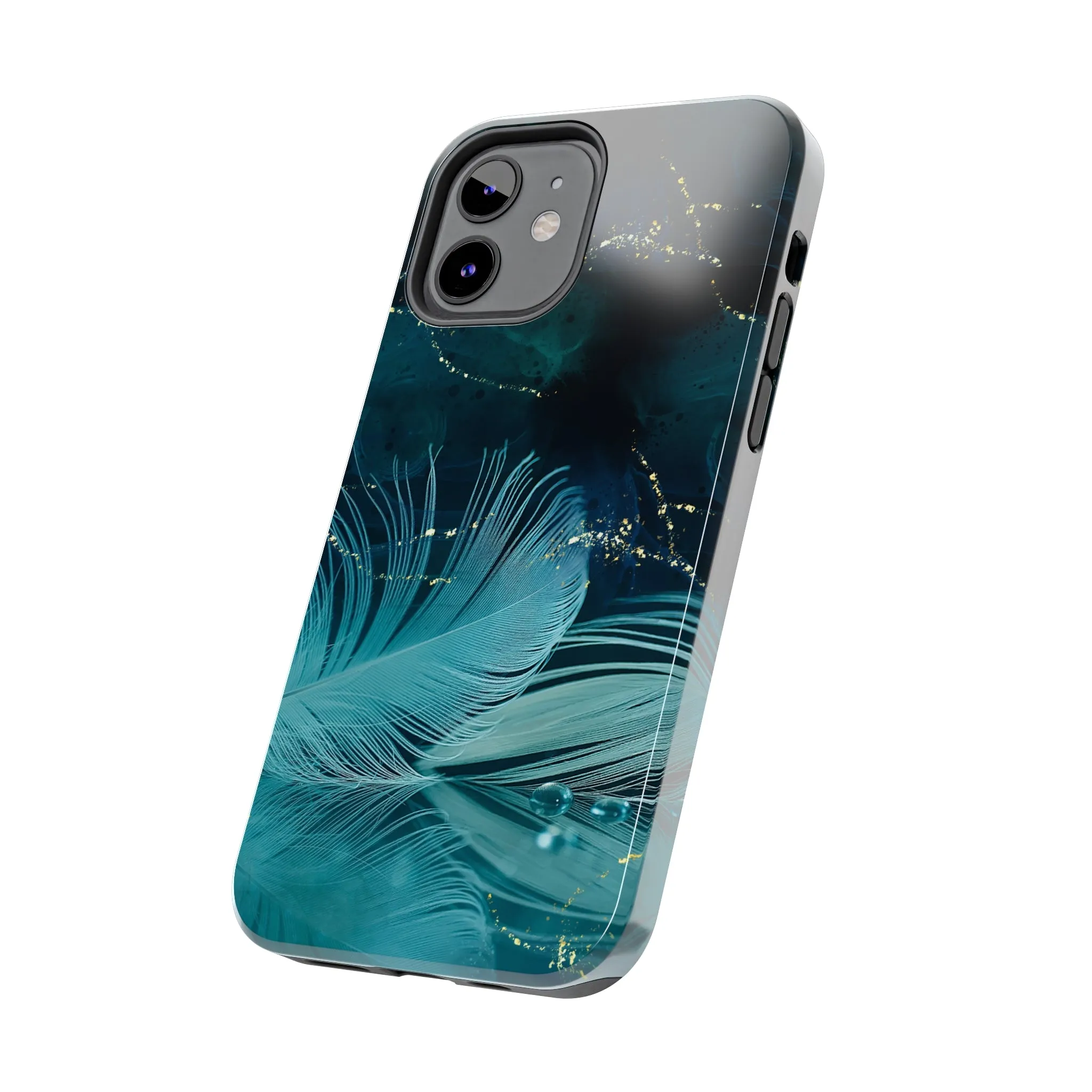 Dreamy Blue Feather design Tough Phone Case compatible with a large variety of iPhone models, Gift, Phone