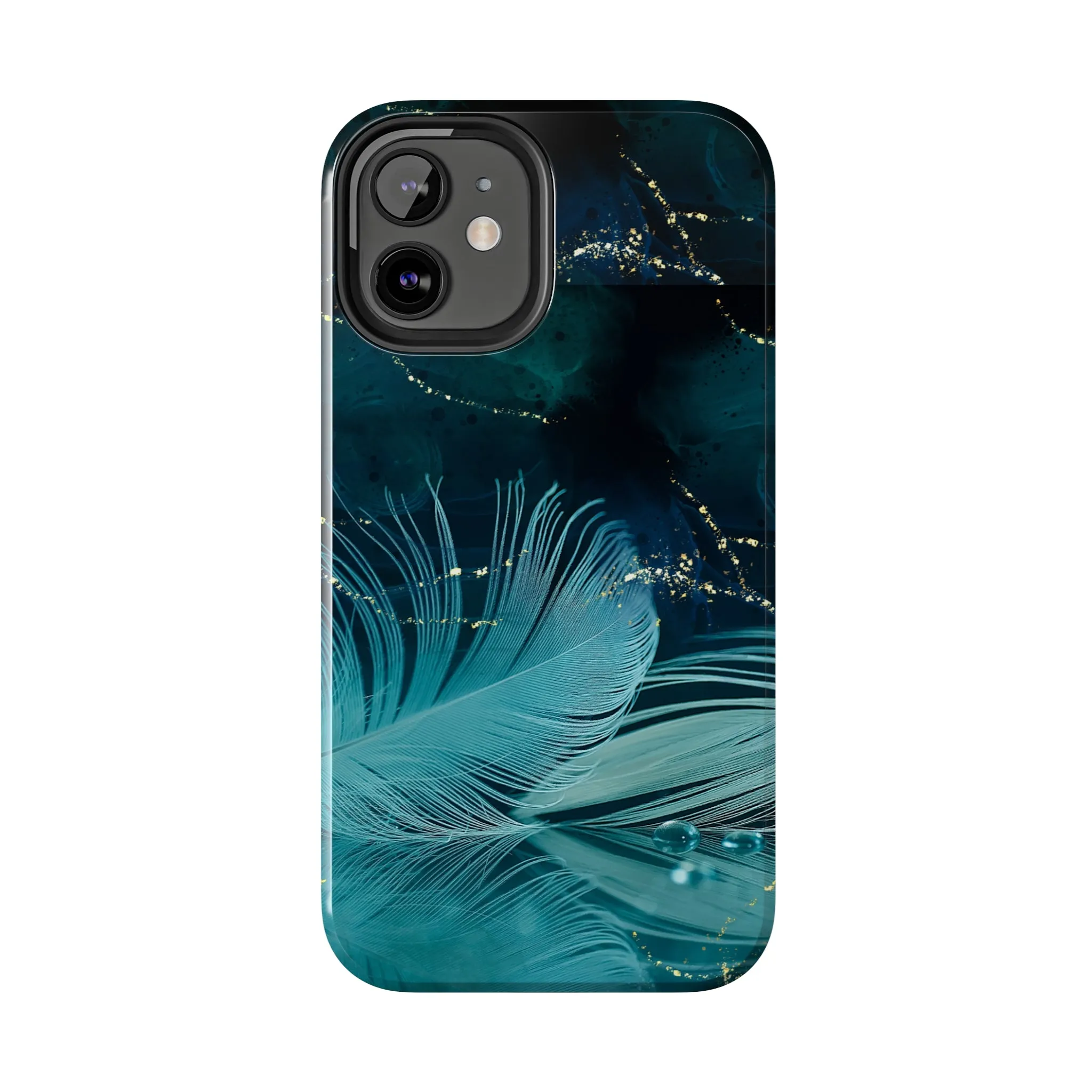 Dreamy Blue Feather design Tough Phone Case compatible with a large variety of iPhone models, Gift, Phone