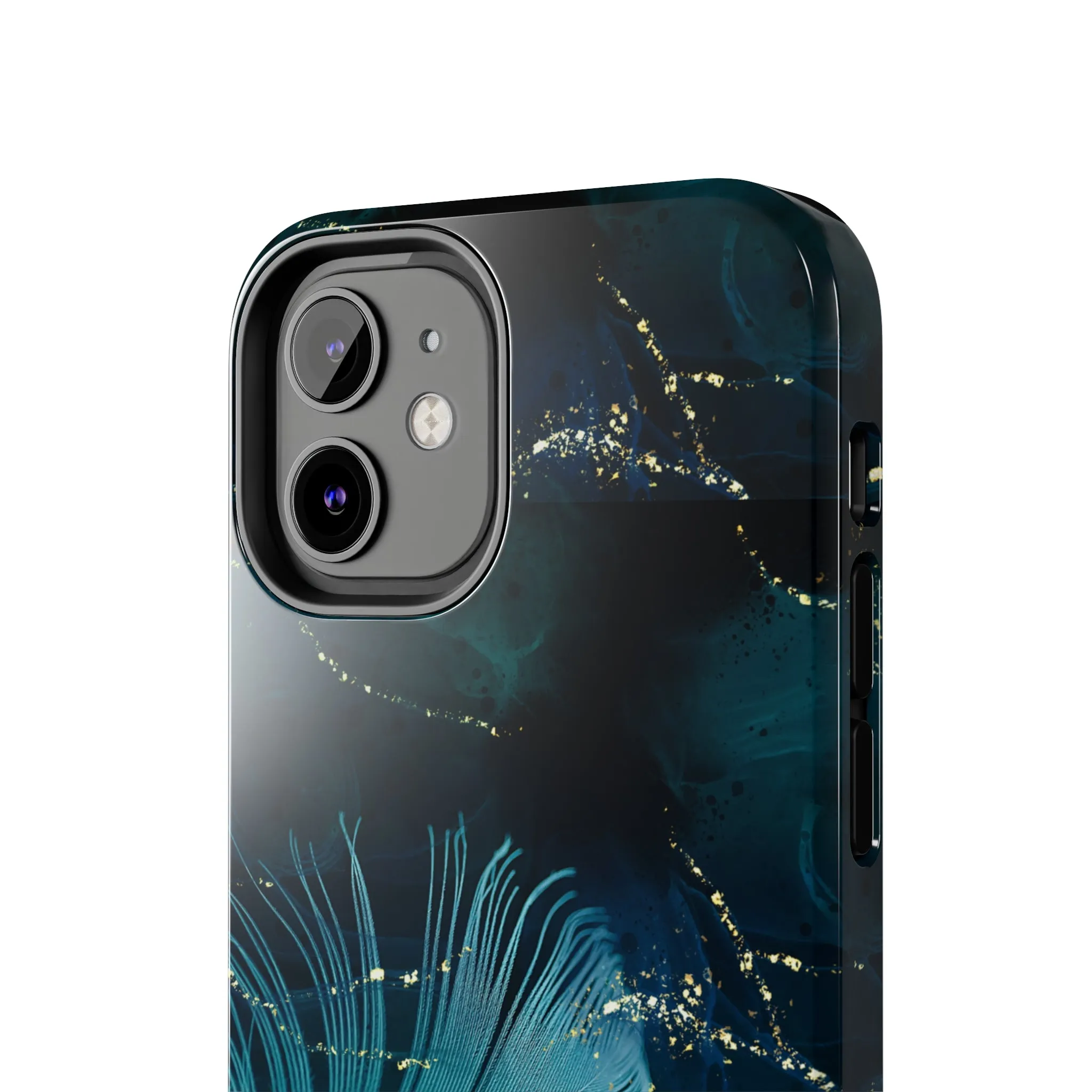 Dreamy Blue Feather design Tough Phone Case compatible with a large variety of iPhone models, Gift, Phone