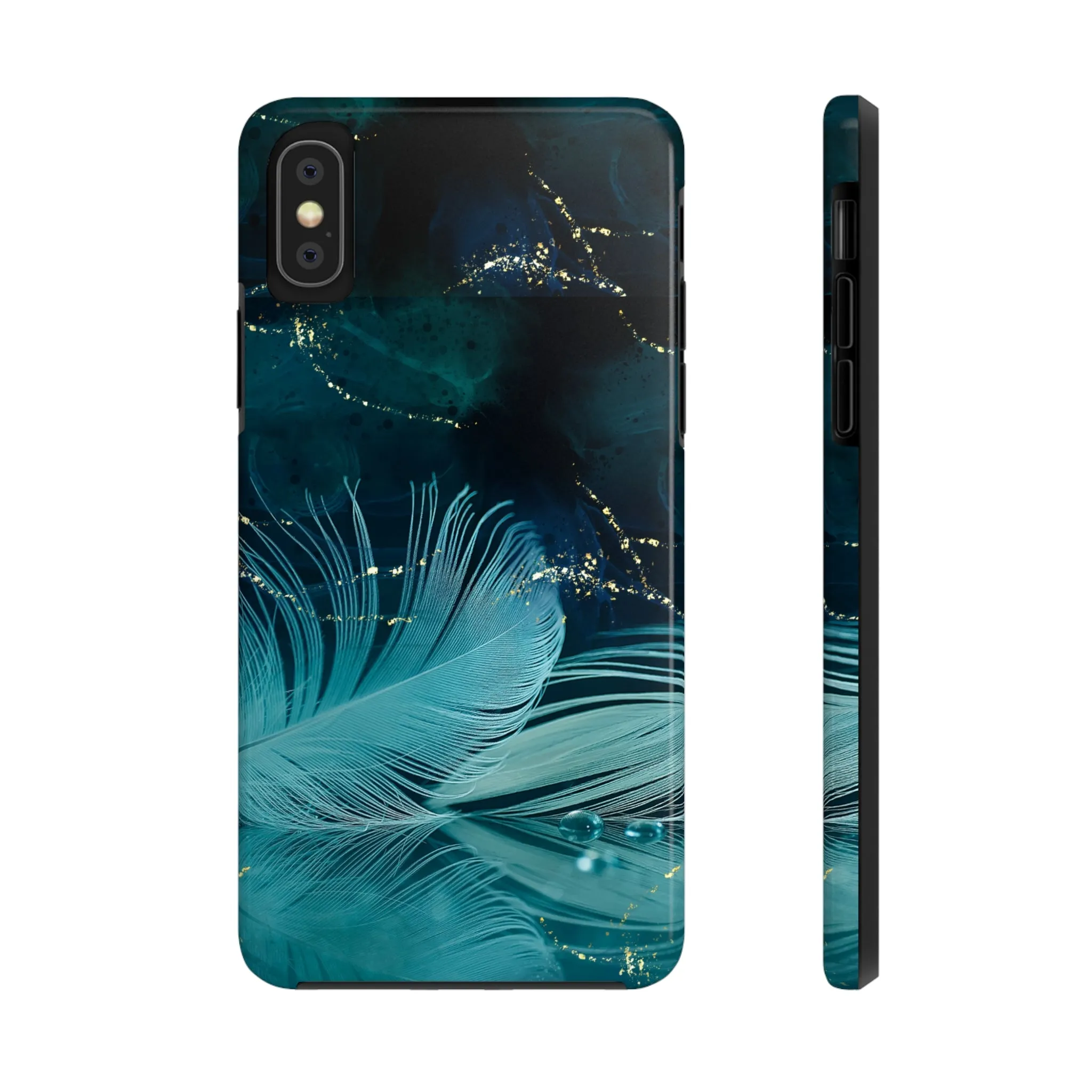 Dreamy Blue Feather design Tough Phone Case compatible with a large variety of iPhone models, Gift, Phone