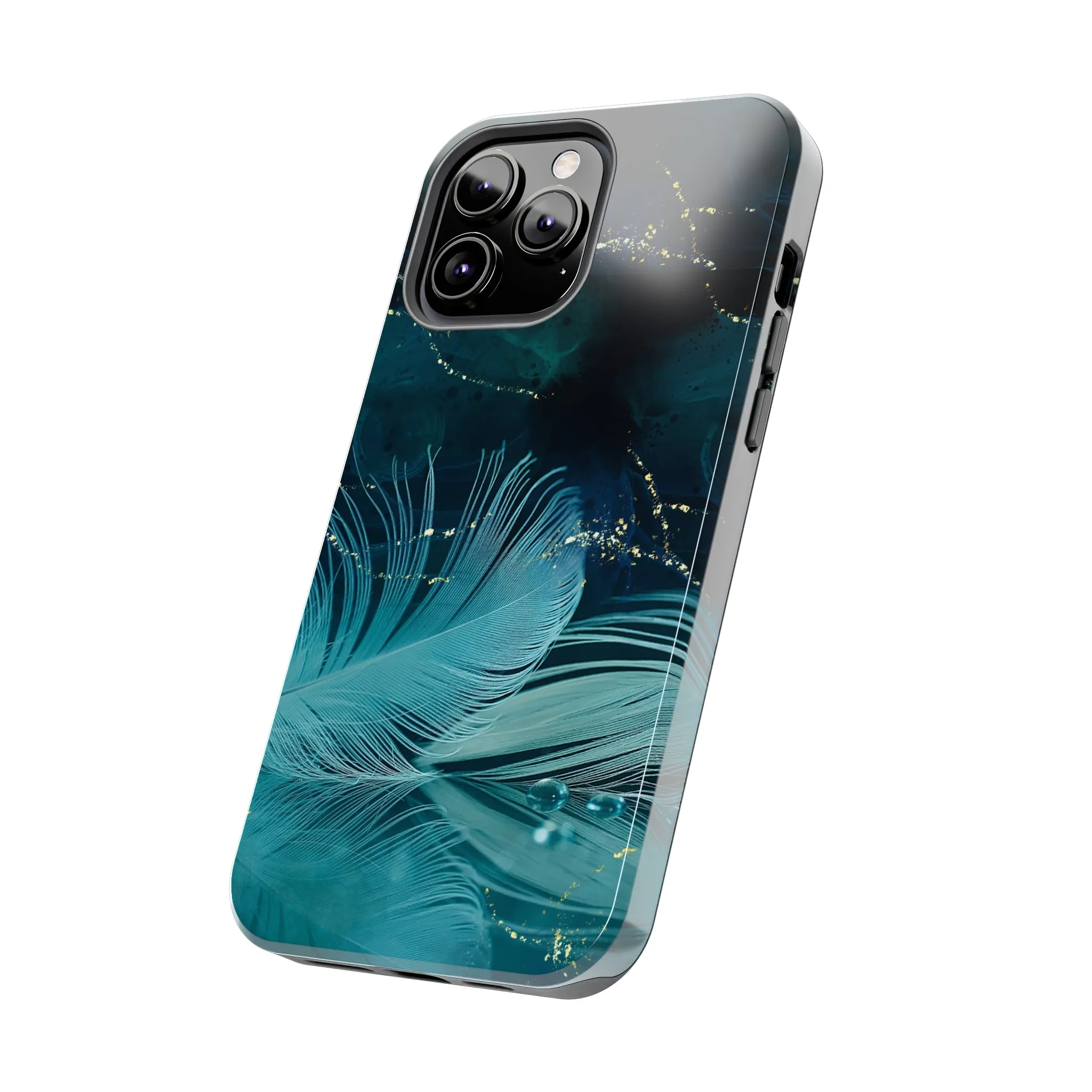 Dreamy Blue Feather design Tough Phone Case compatible with a large variety of iPhone models, Gift, Phone