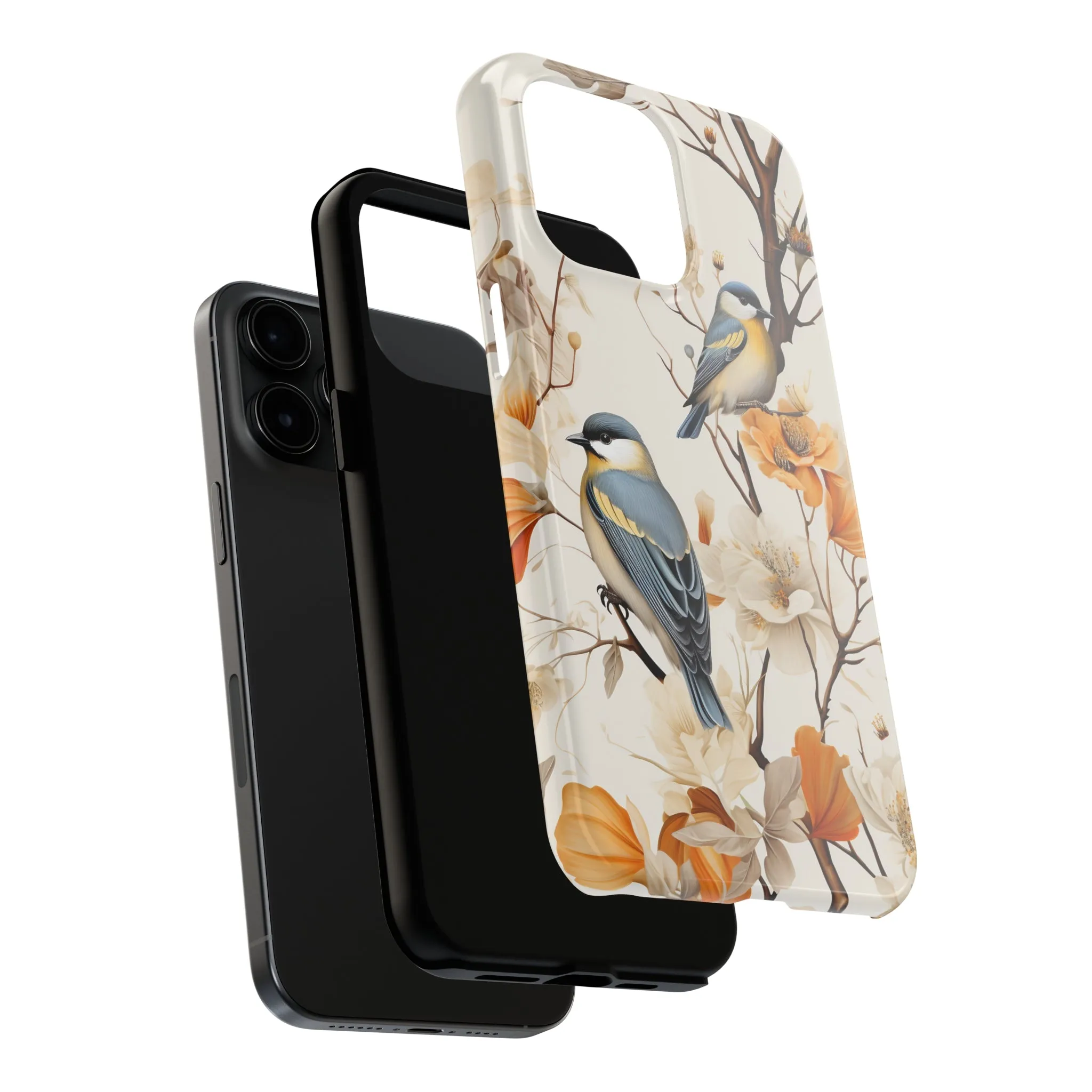 Dried Flowers and Birds Digital print Design Tough Phone Case compatible with a large variety of iPhone models, Gift, Phone Case