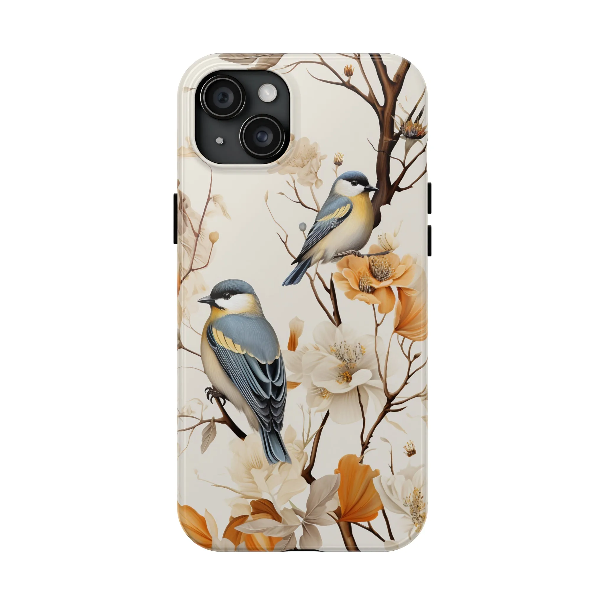 Dried Flowers and Birds Digital print Design Tough Phone Case compatible with a large variety of iPhone models, Gift, Phone Case