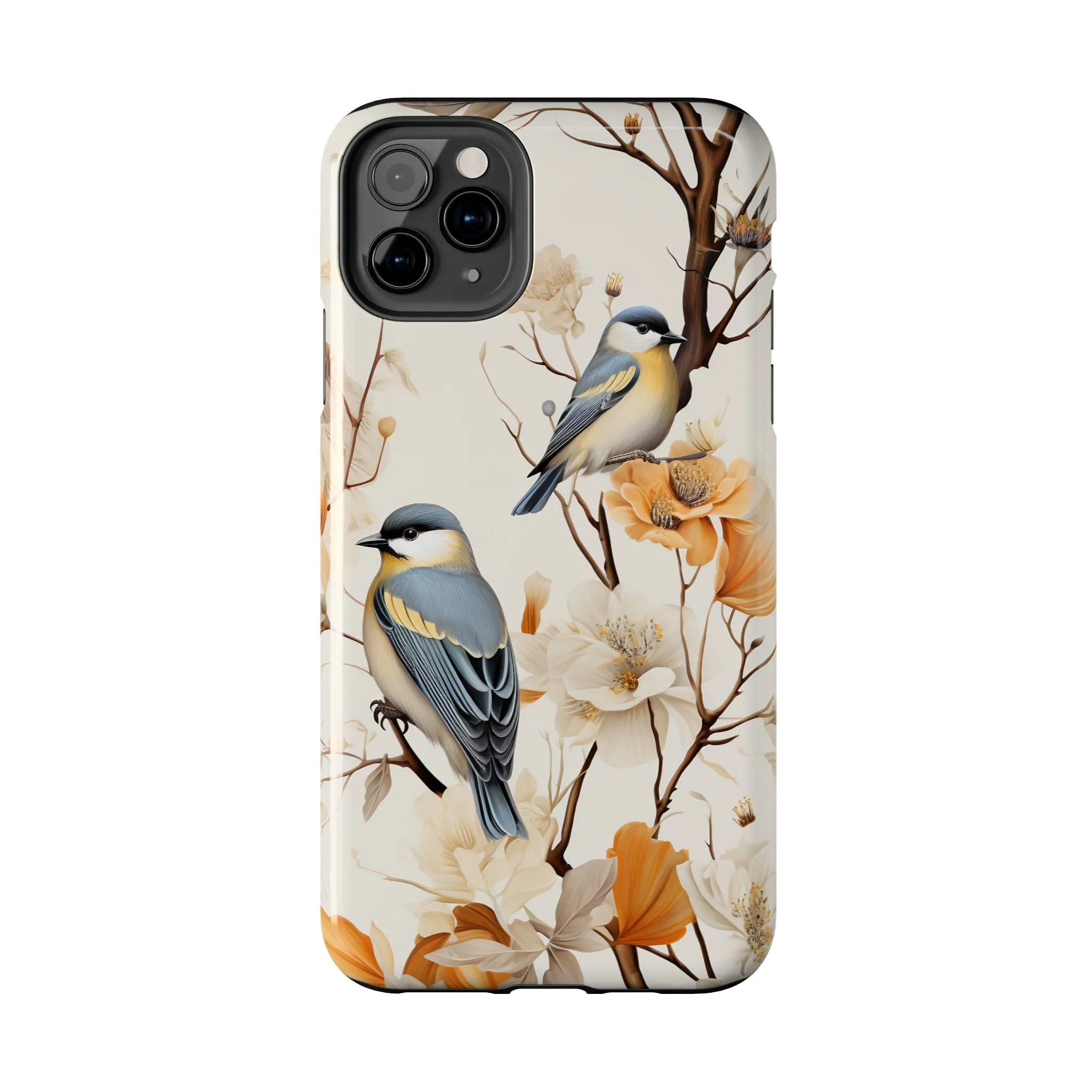 Dried Flowers and Birds Digital print Design Tough Phone Case compatible with a large variety of iPhone models, Gift, Phone Case