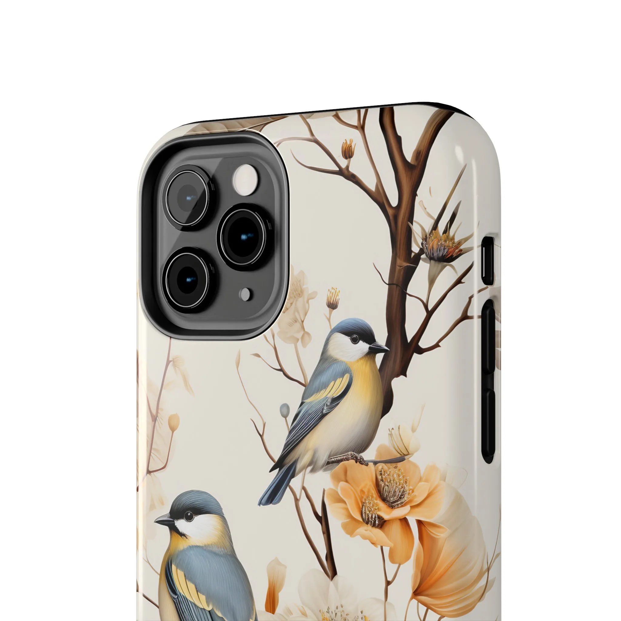 Dried Flowers and Birds Digital print Design Tough Phone Case compatible with a large variety of iPhone models, Gift, Phone Case