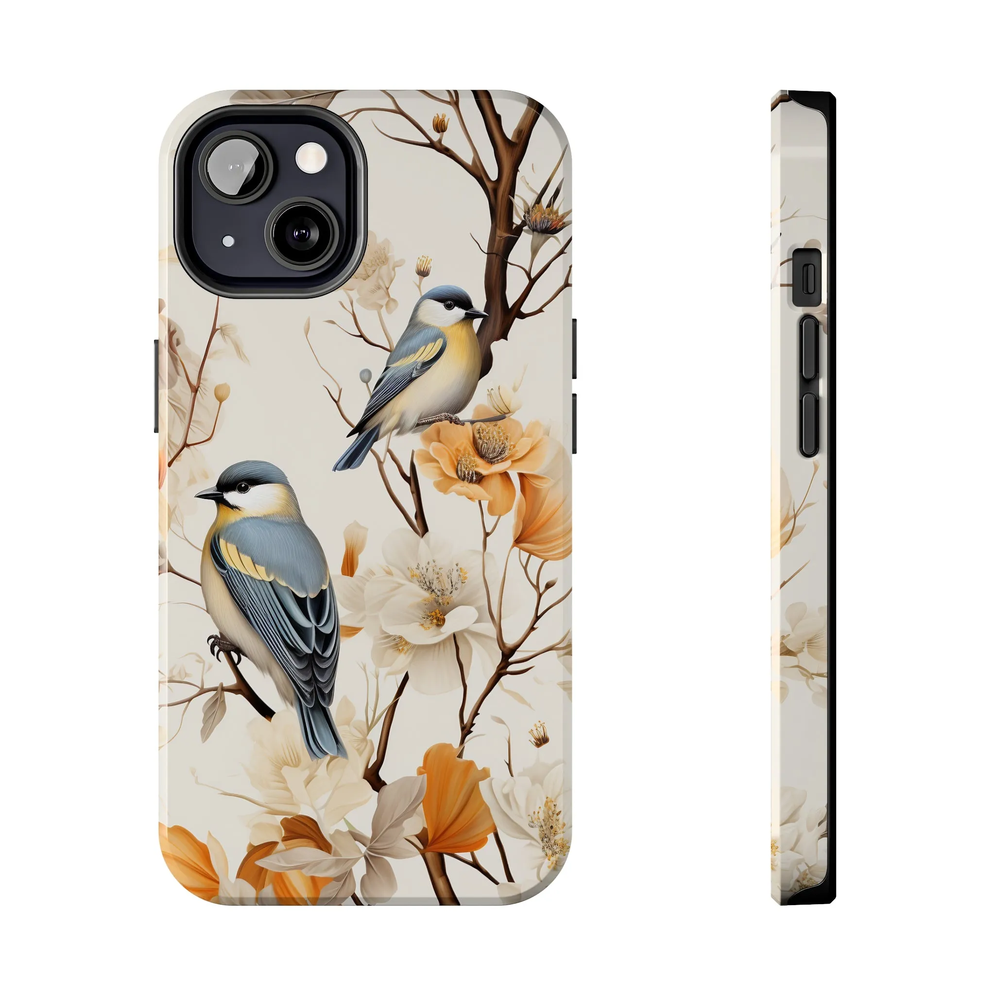 Dried Flowers and Birds Digital print Design Tough Phone Case compatible with a large variety of iPhone models, Gift, Phone Case