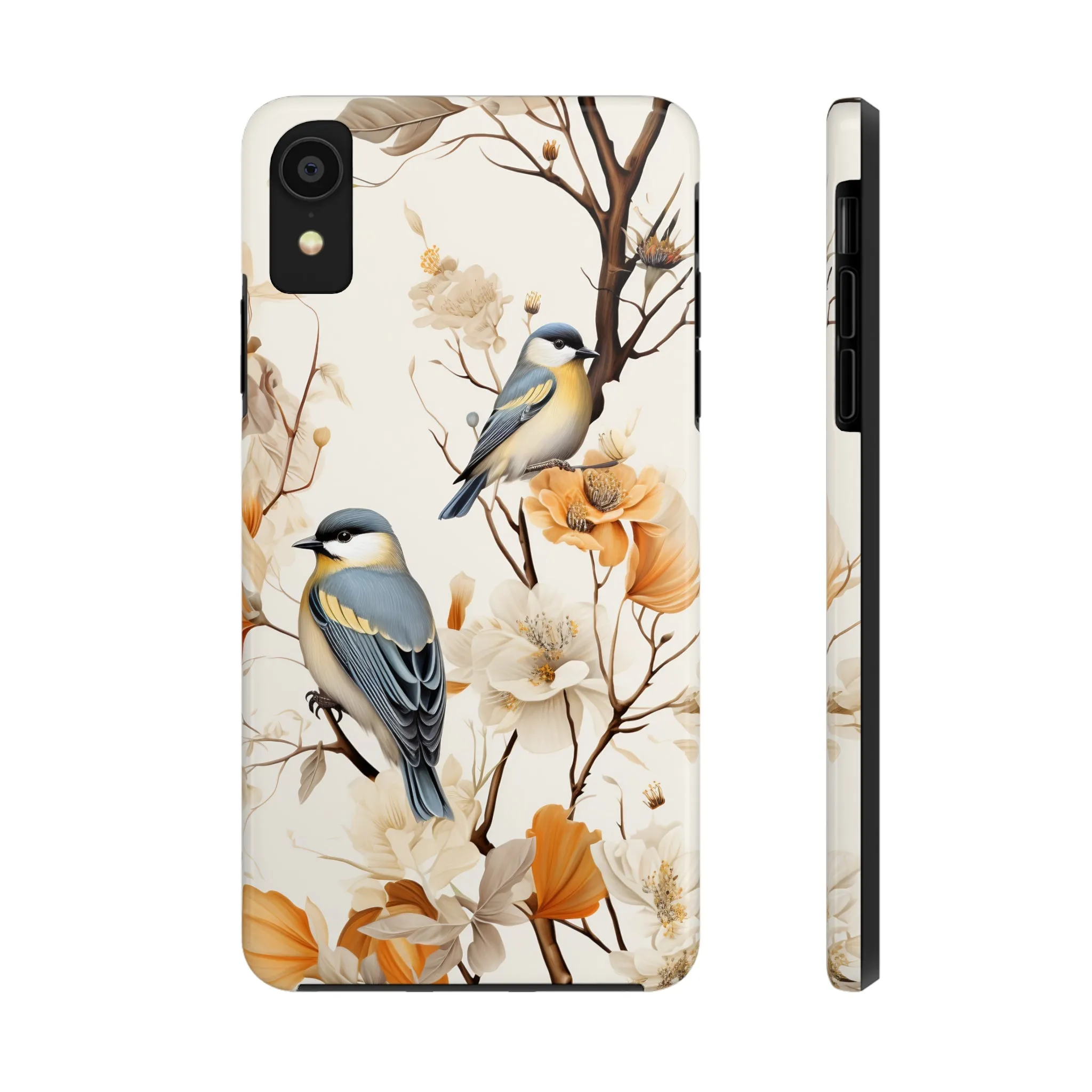 Dried Flowers and Birds Digital print Design Tough Phone Case compatible with a large variety of iPhone models, Gift, Phone Case