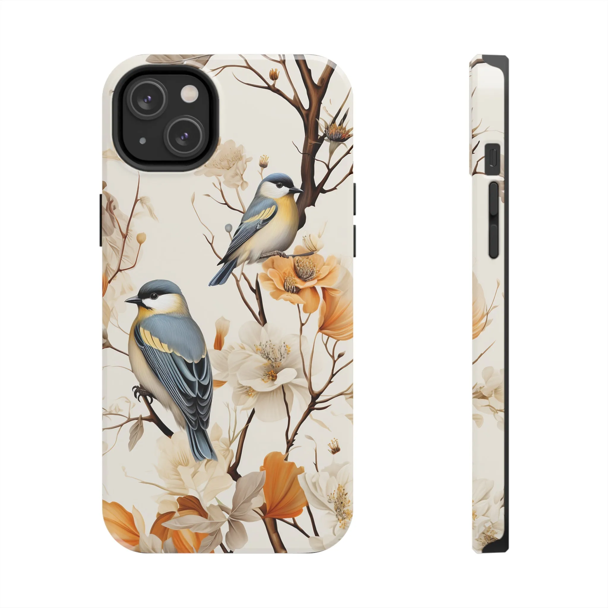 Dried Flowers and Birds Digital print Design Tough Phone Case compatible with a large variety of iPhone models, Gift, Phone Case