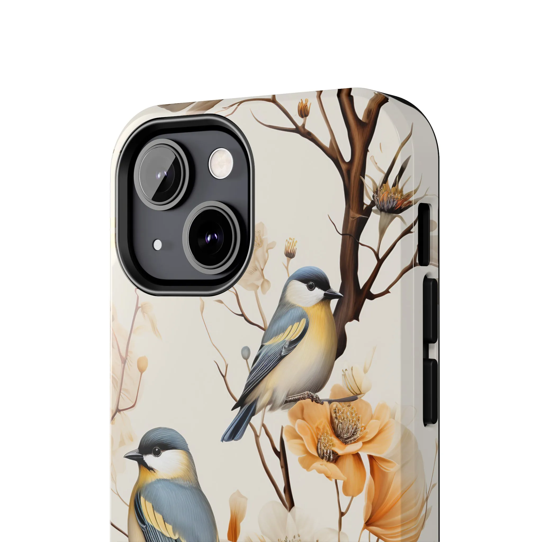 Dried Flowers and Birds Digital print Design Tough Phone Case compatible with a large variety of iPhone models, Gift, Phone Case