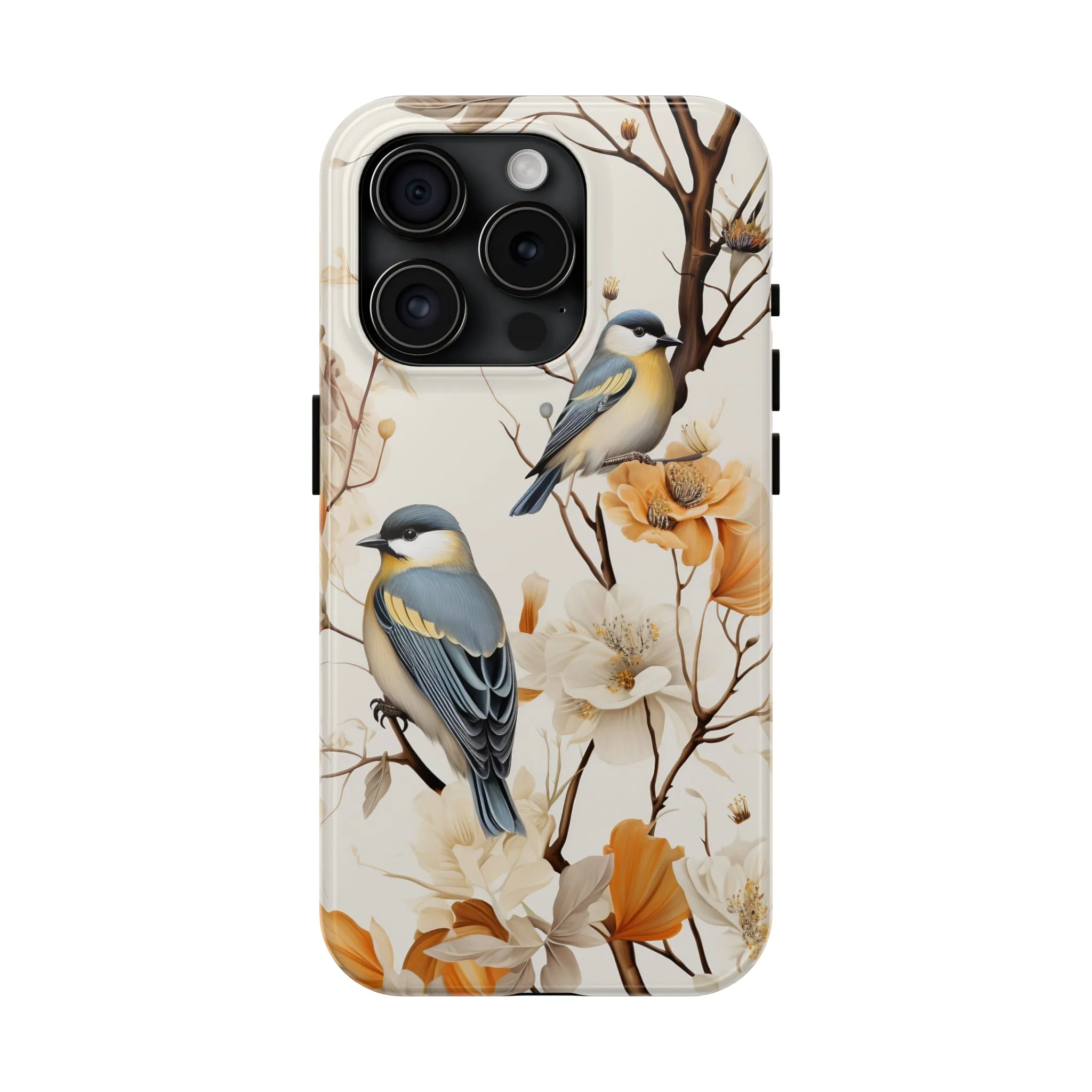 Dried Flowers and Birds Digital print Design Tough Phone Case compatible with a large variety of iPhone models, Gift, Phone Case