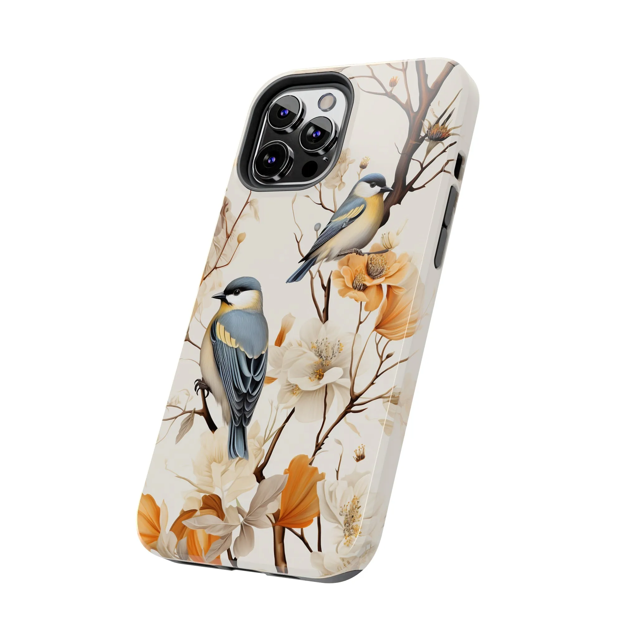 Dried Flowers and Birds Digital print Design Tough Phone Case compatible with a large variety of iPhone models, Gift, Phone Case