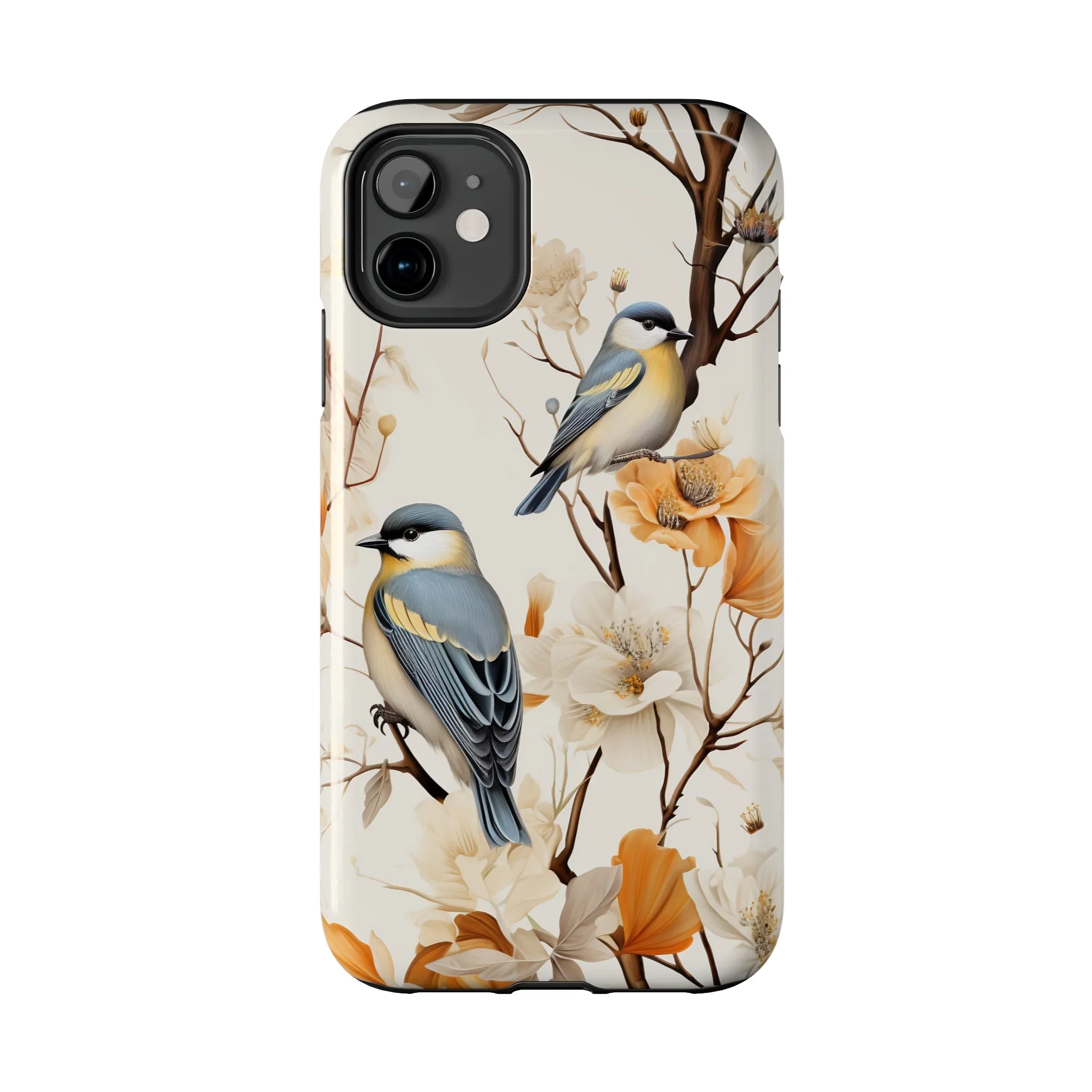 Dried Flowers and Birds Digital print Design Tough Phone Case compatible with a large variety of iPhone models, Gift, Phone Case