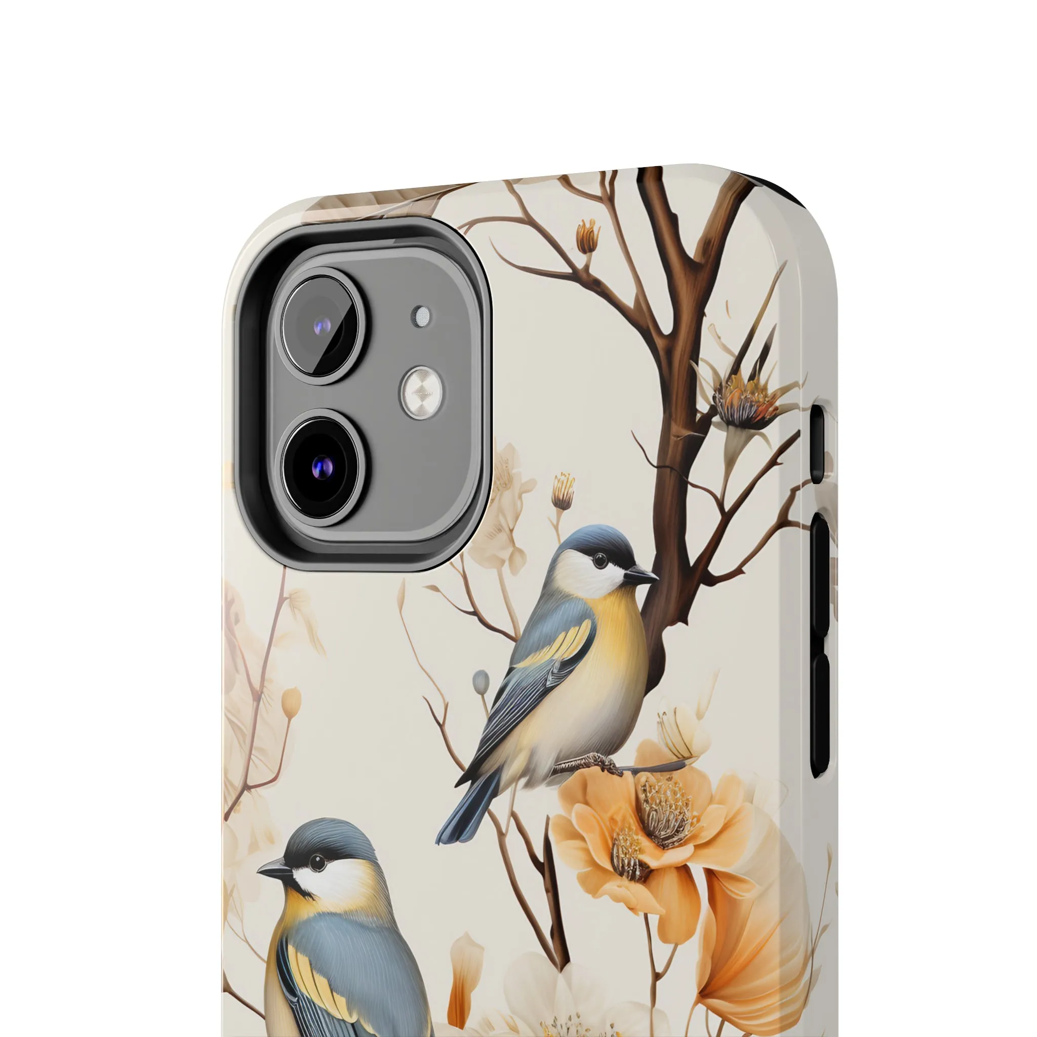 Dried Flowers and Birds Digital print Design Tough Phone Case compatible with a large variety of iPhone models, Gift, Phone Case