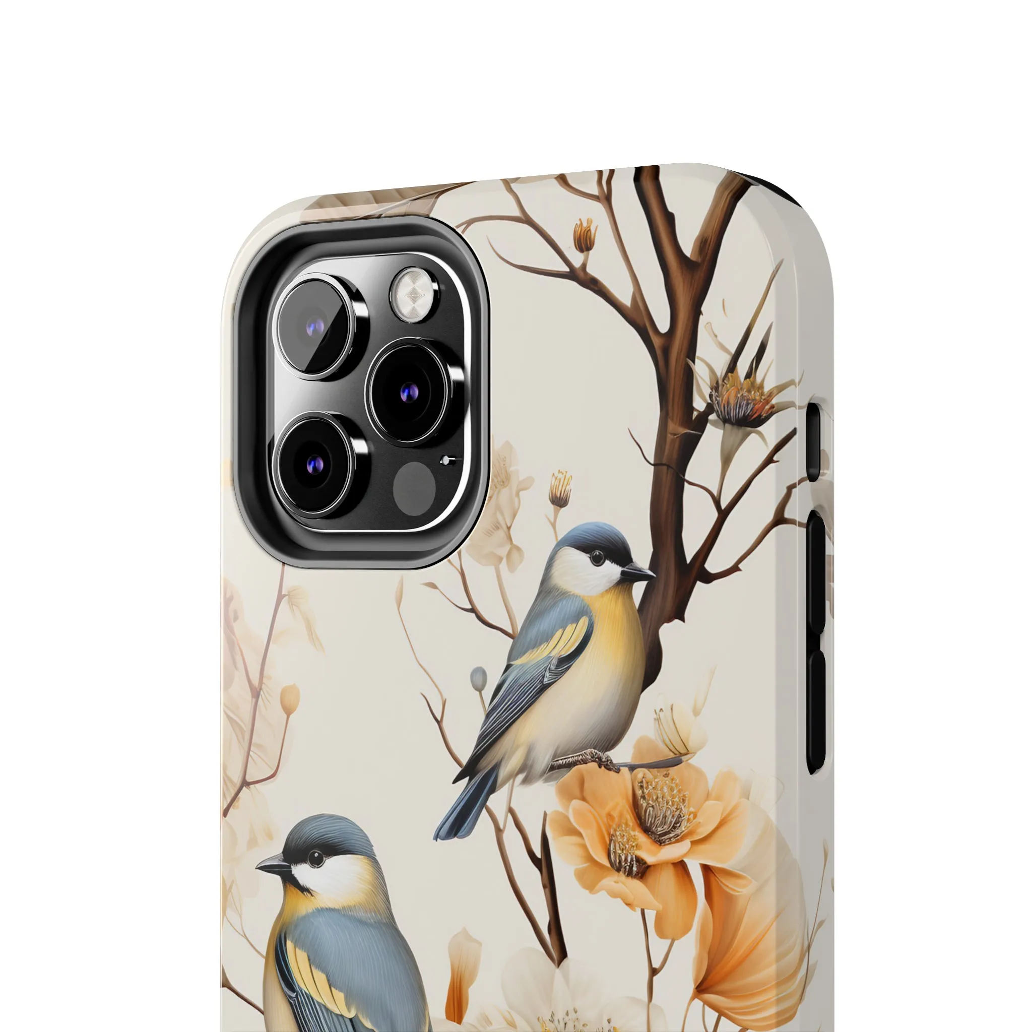 Dried Flowers and Birds Digital print Design Tough Phone Case compatible with a large variety of iPhone models, Gift, Phone Case