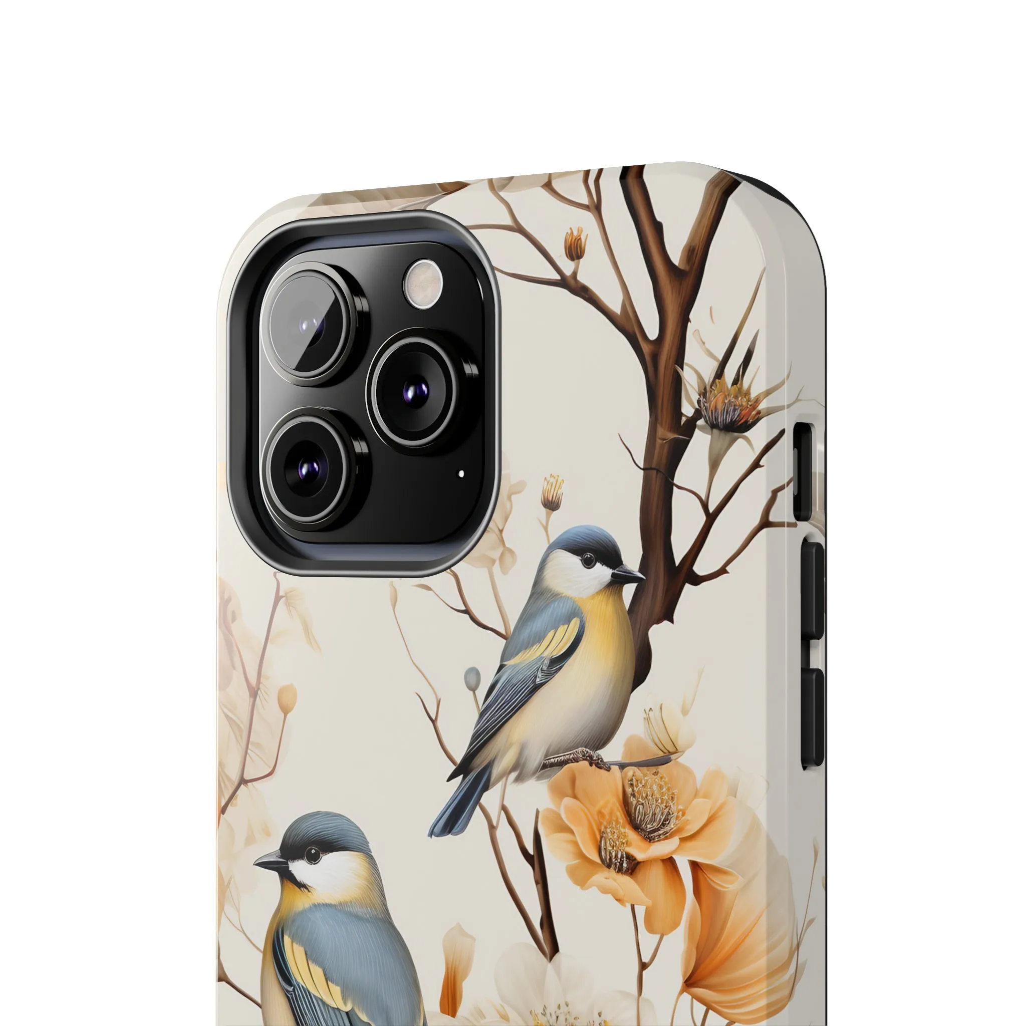 Dried Flowers and Birds Digital print Design Tough Phone Case compatible with a large variety of iPhone models, Gift, Phone Case