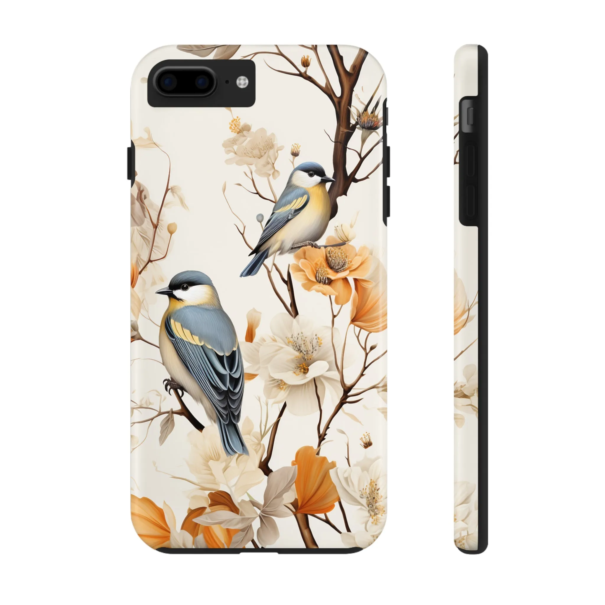 Dried Flowers and Birds Digital print Design Tough Phone Case compatible with a large variety of iPhone models, Gift, Phone Case