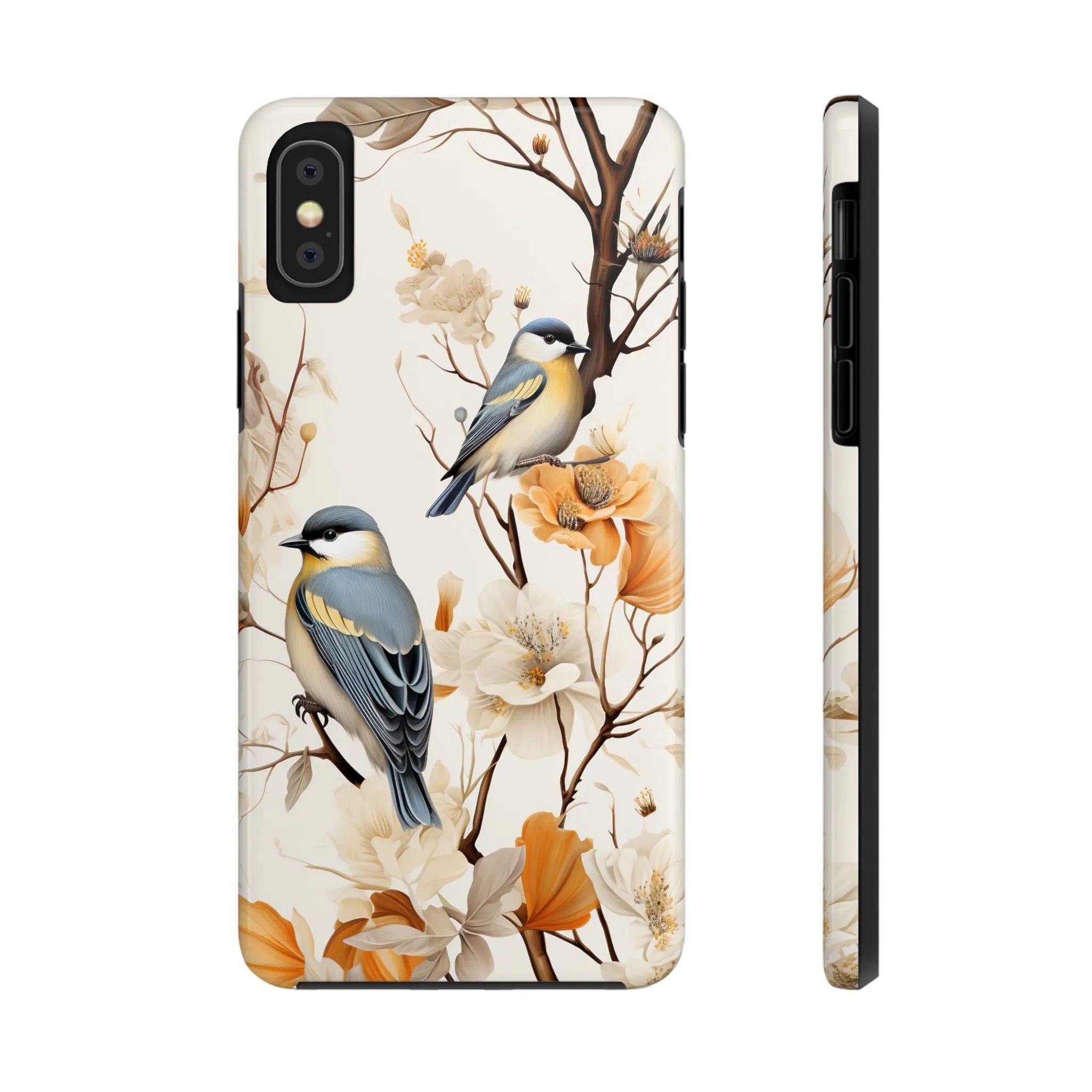 Dried Flowers and Birds Digital print Design Tough Phone Case compatible with a large variety of iPhone models, Gift, Phone Case