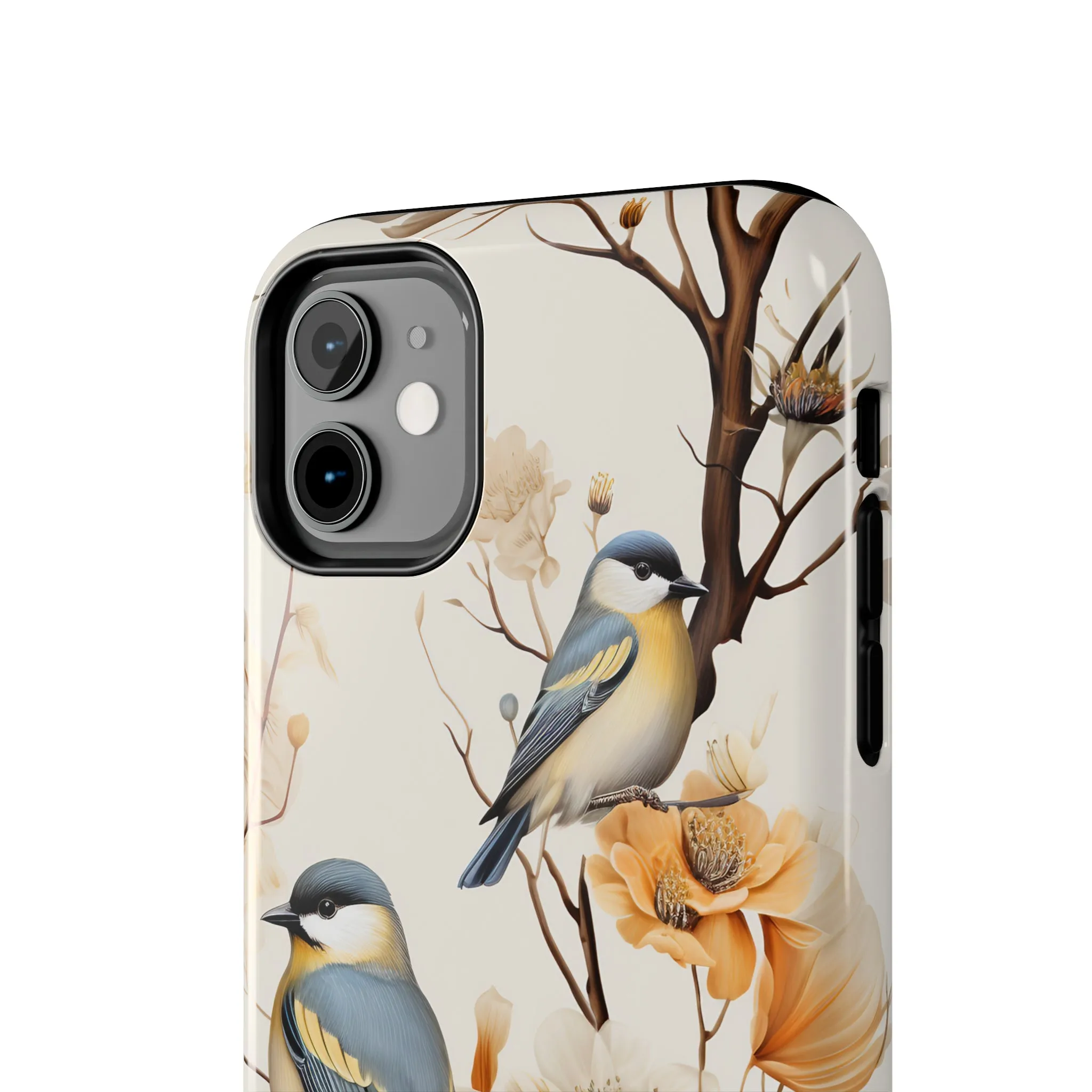 Dried Flowers and Birds Digital print Design Tough Phone Case compatible with a large variety of iPhone models, Gift, Phone Case