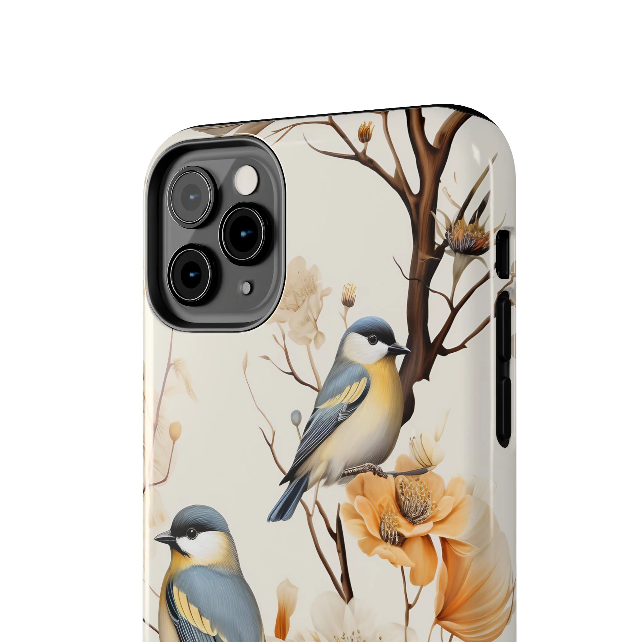 Dried Flowers and Birds Digital print Design Tough Phone Case compatible with a large variety of iPhone models, Gift, Phone Case